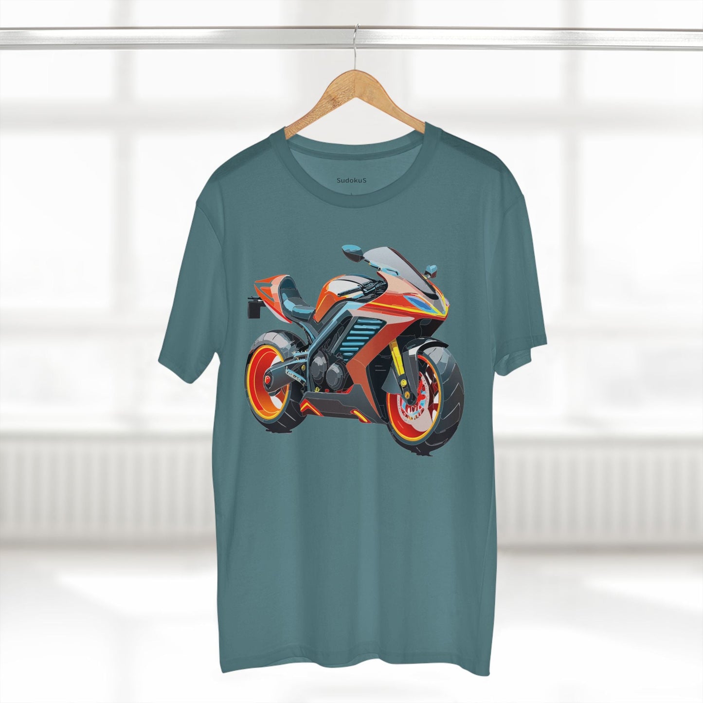 Moto Bike Graphic Unisex 100 Cotton Staple Tee 32