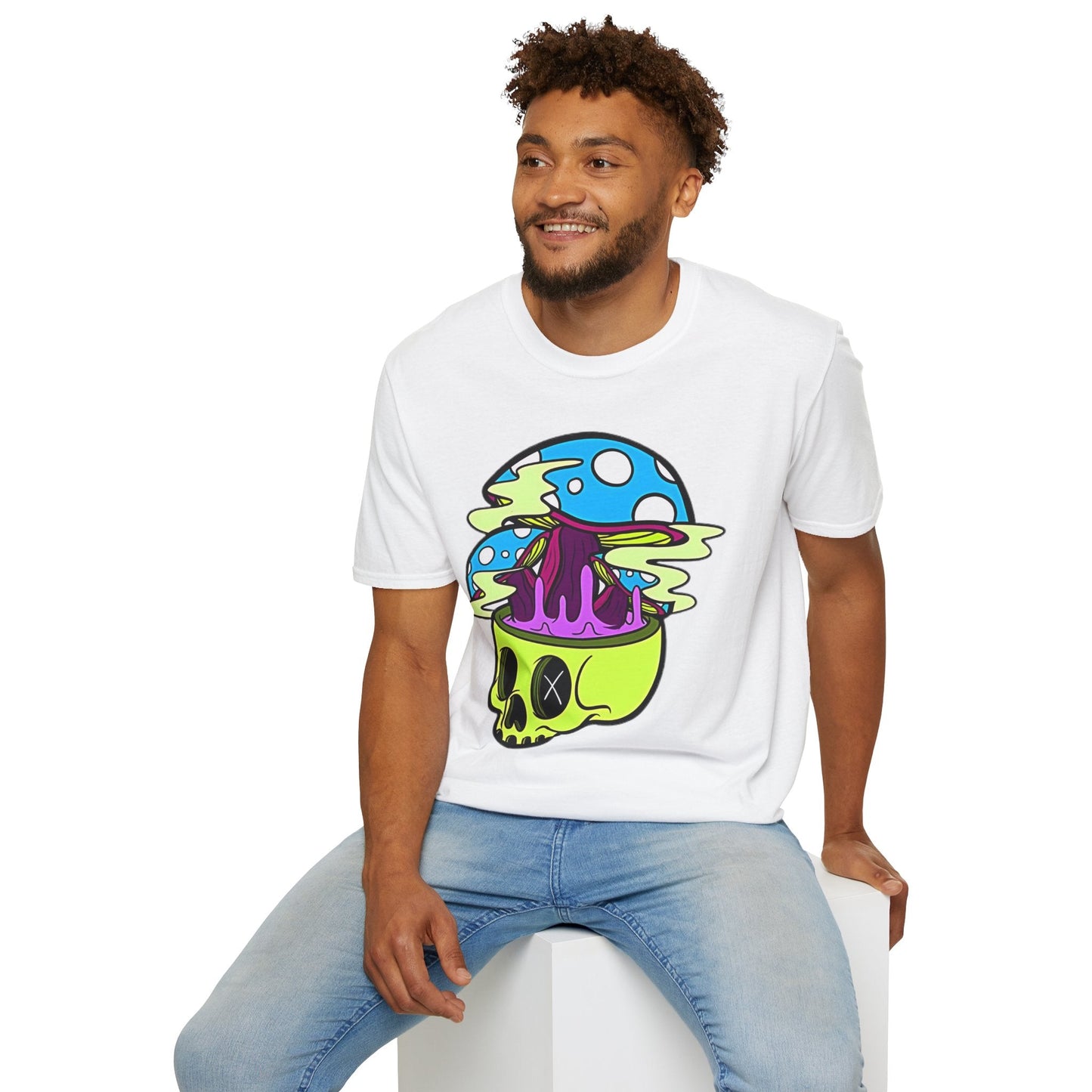 Skull Tee Shirt Unisex Skeleton Shirt With Art Design Gildan Softstyle Cotton Tee