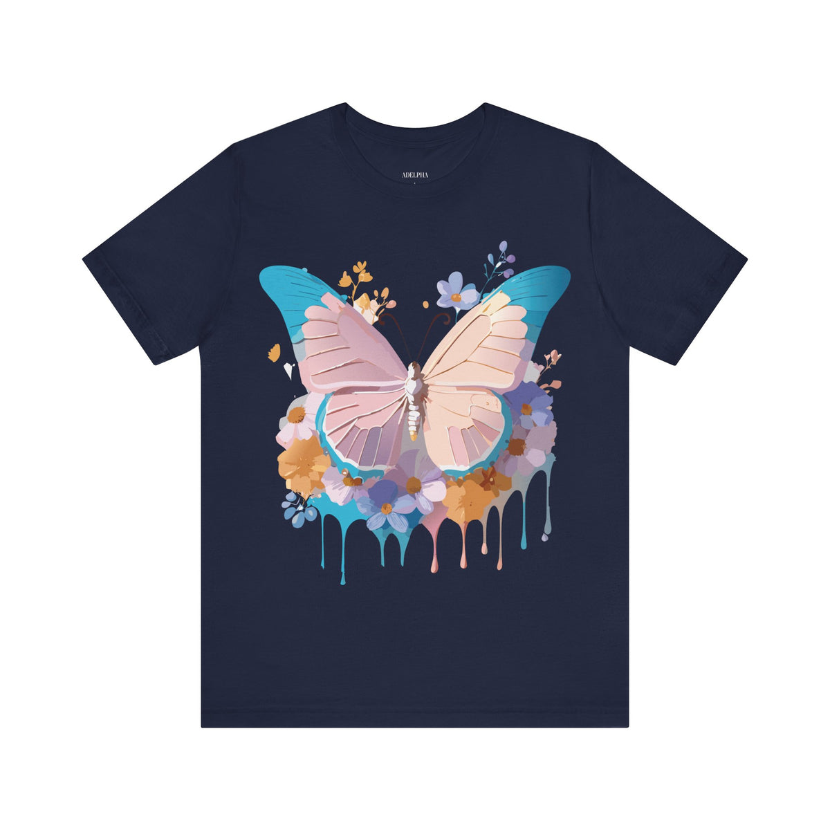 Butterfly Graphic Unisex Cotton Bella+Canvas Tee with Art Design n52