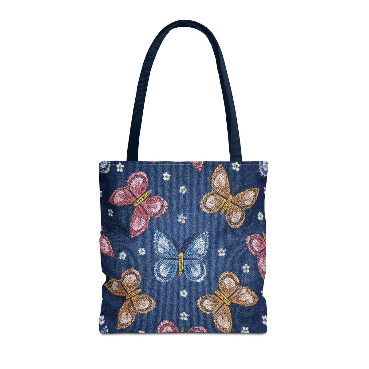 Denim Fabric Imitation Print Unisex Canvas Bag Poly Spun 3 Sizes Tote Bag 171