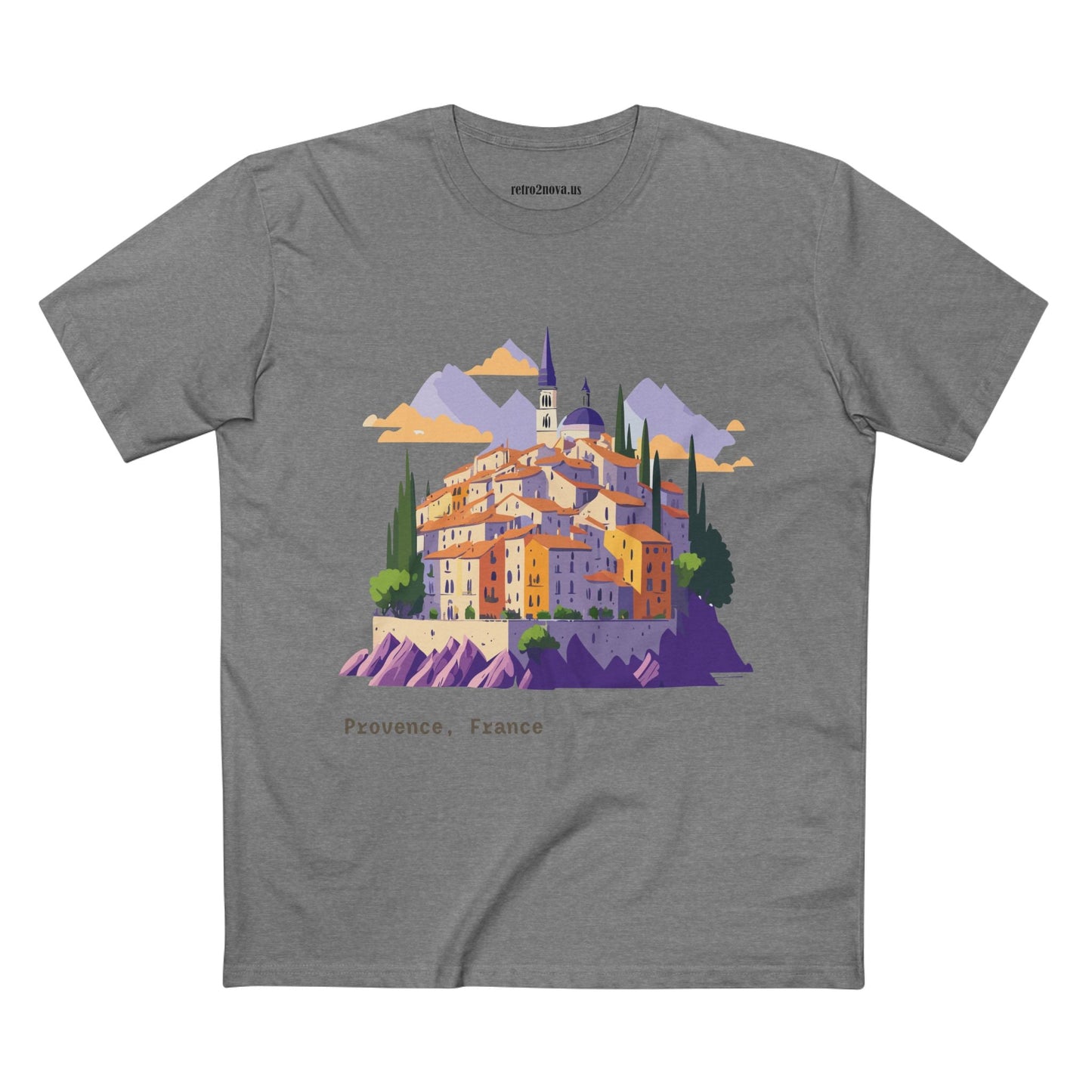 Provence Travel Shirt Unisex Premium Cotton Tee With Original Art By Retro2Nova TT66