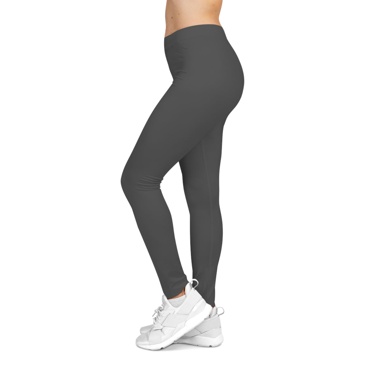 Nobel Grey Color Women's Poly-Span Casual Leggings Print Everyday Activewear Pants