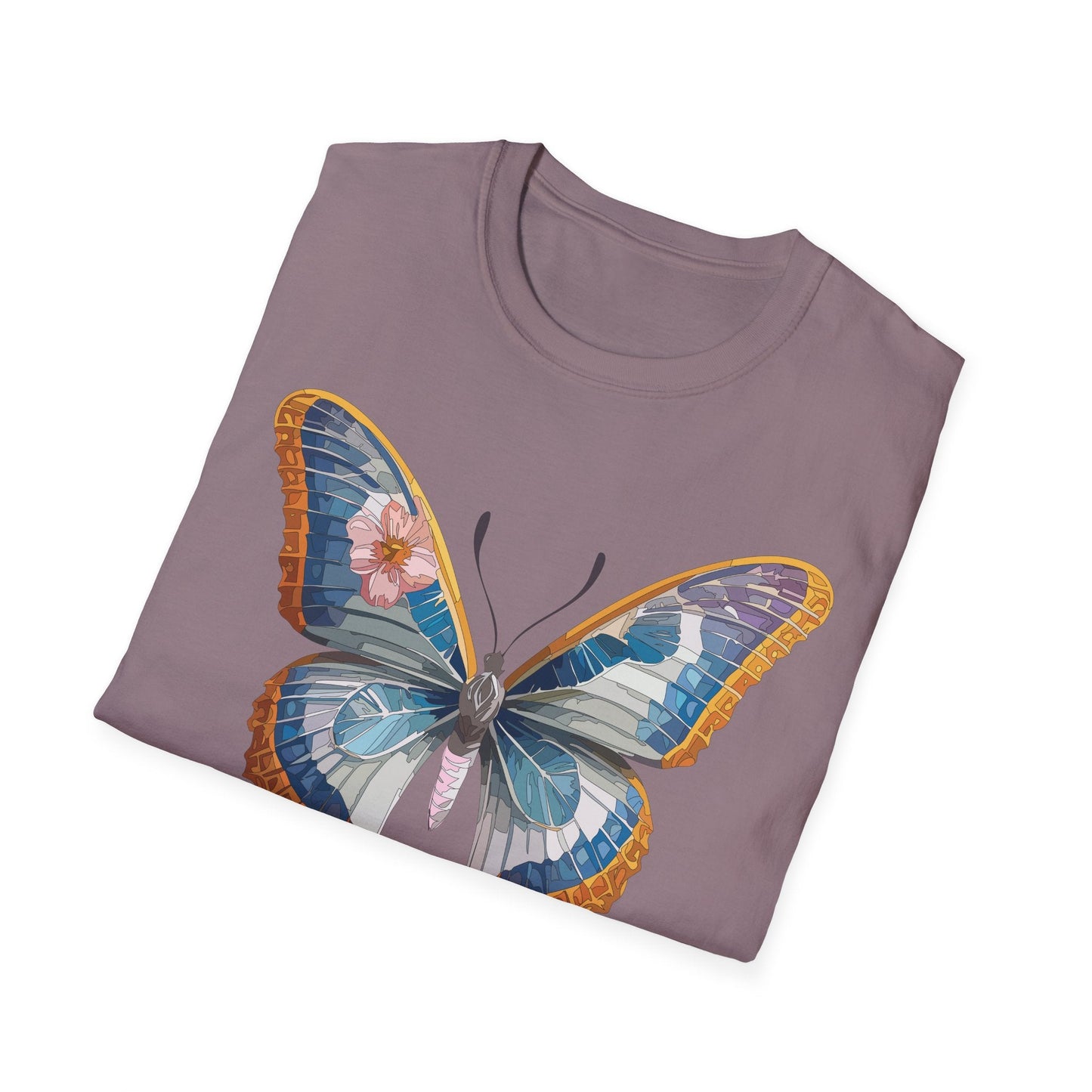 Unisex Butterfly Shirt Softstyle Tee 100 Percent Ring Spun Cotton Monarch Print Tee