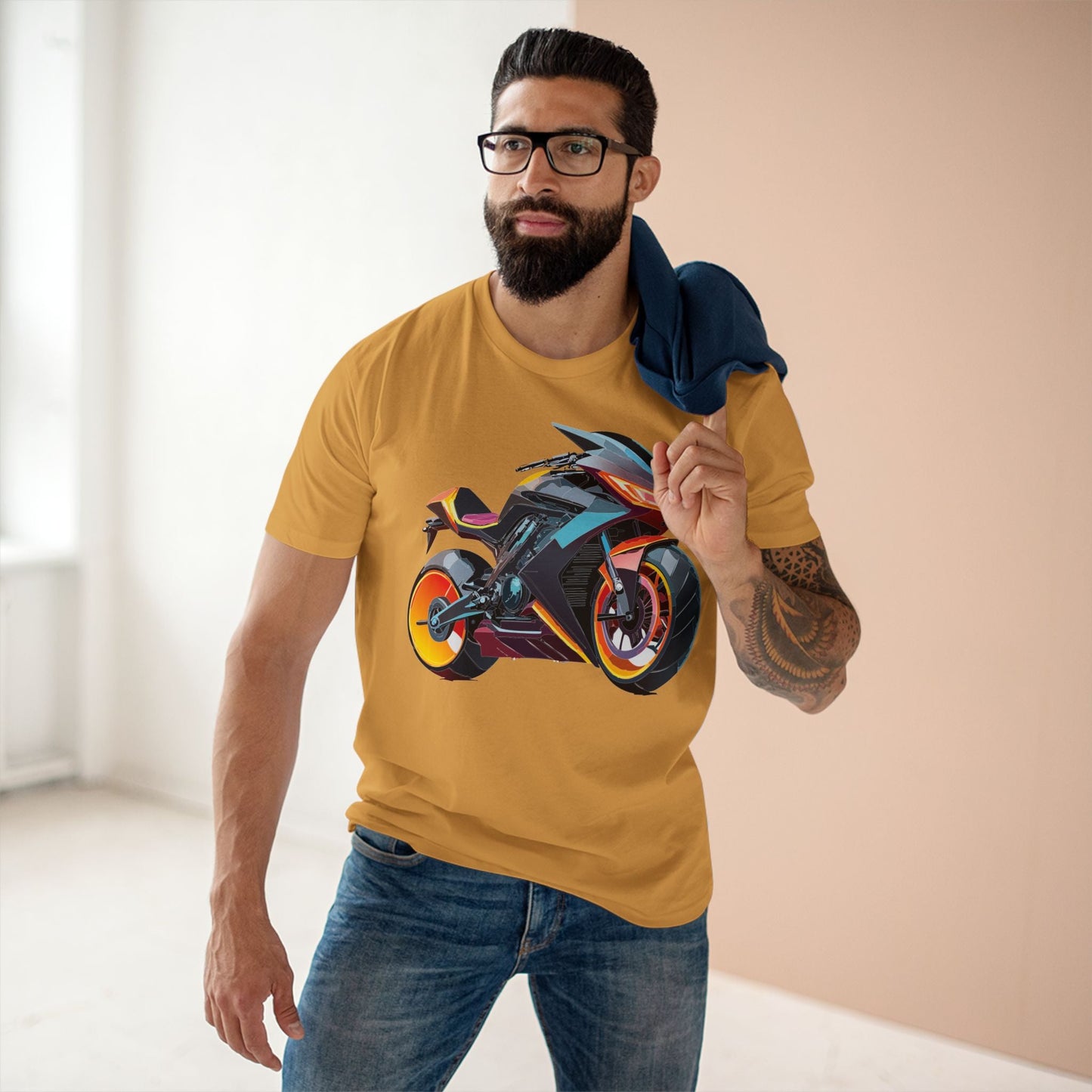 Moto Bike Graphic Unisex 100 Cotton Staple Tee 18