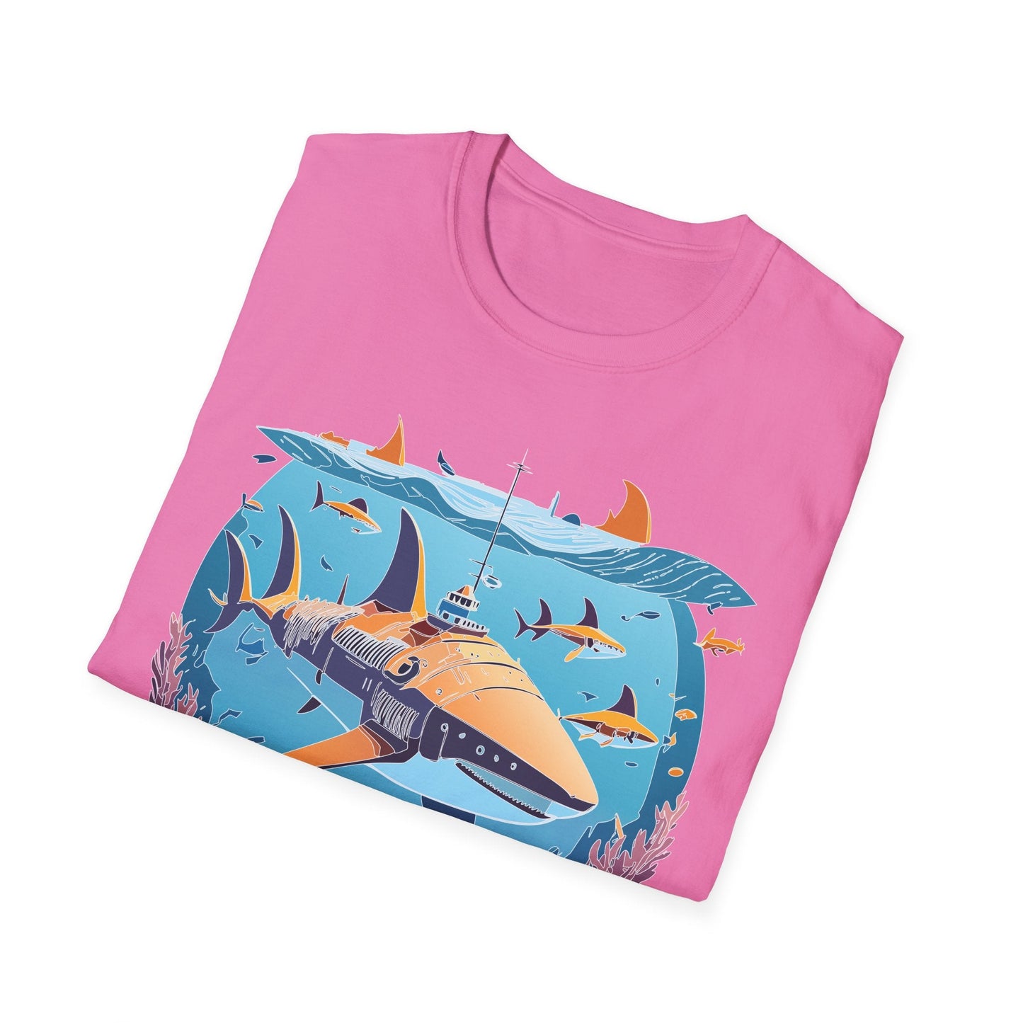 Ocean Tee Shirt Unisex Softstyle Cotton Tee 4.5 Oz Lightweight U Boat Theme Design