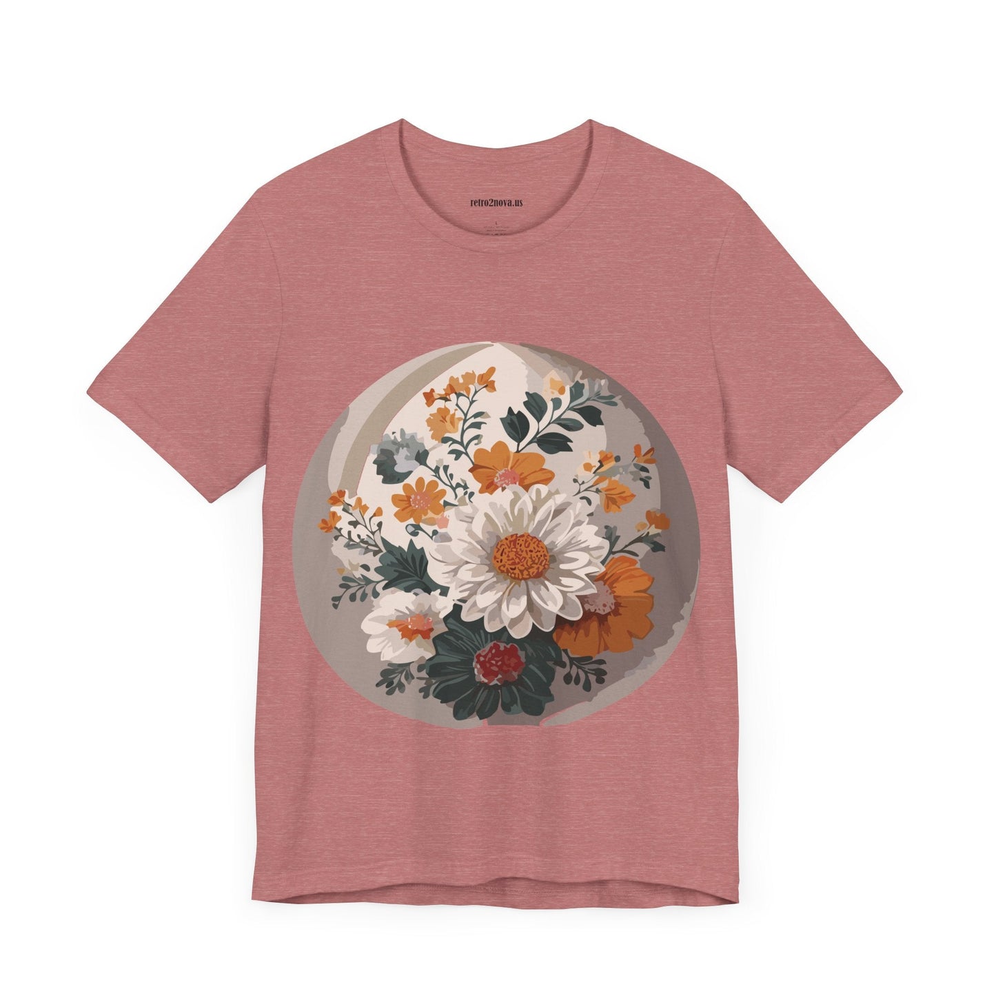 Retro2Nova Floral Shirt Unisex Jersey Short Sleeve Tee From Flowers Collection Free Shipping