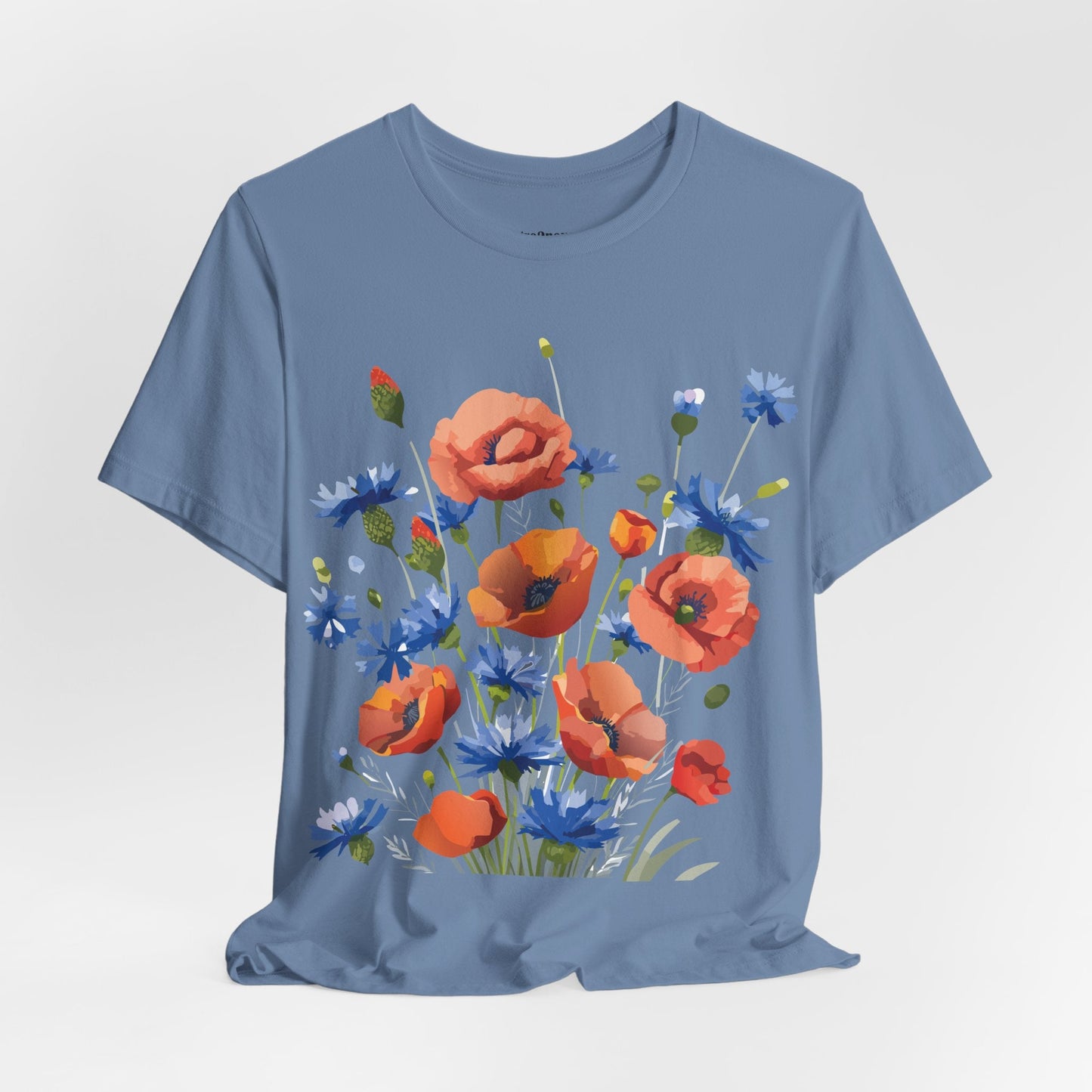 Unisex Floral Shirt Floral Print Tee Lightweight Breathable Fabric Short Sleeve Casual Wear
