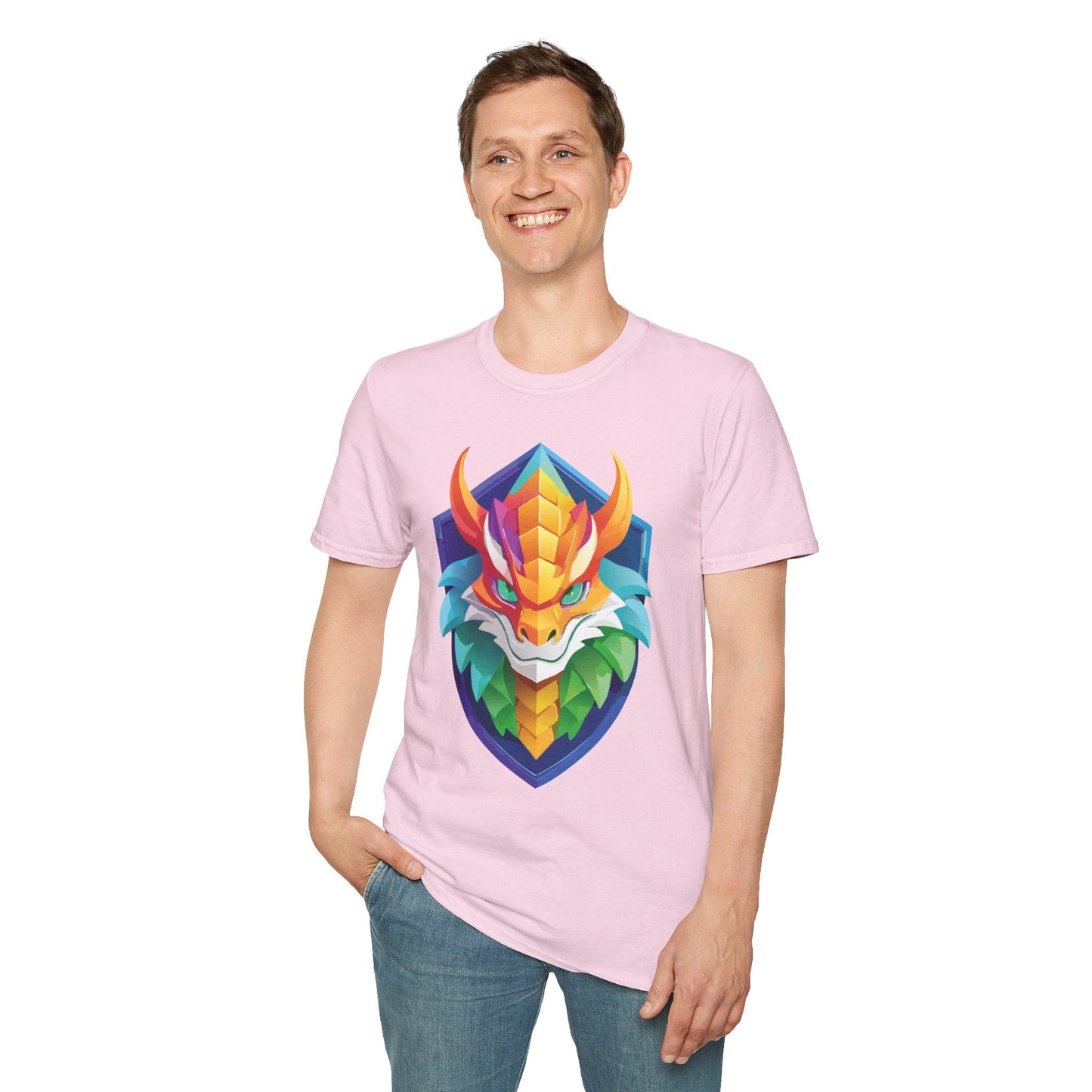Dragon Graphic Unisex Cotton Softstyle Art Design Tee With Animals 6