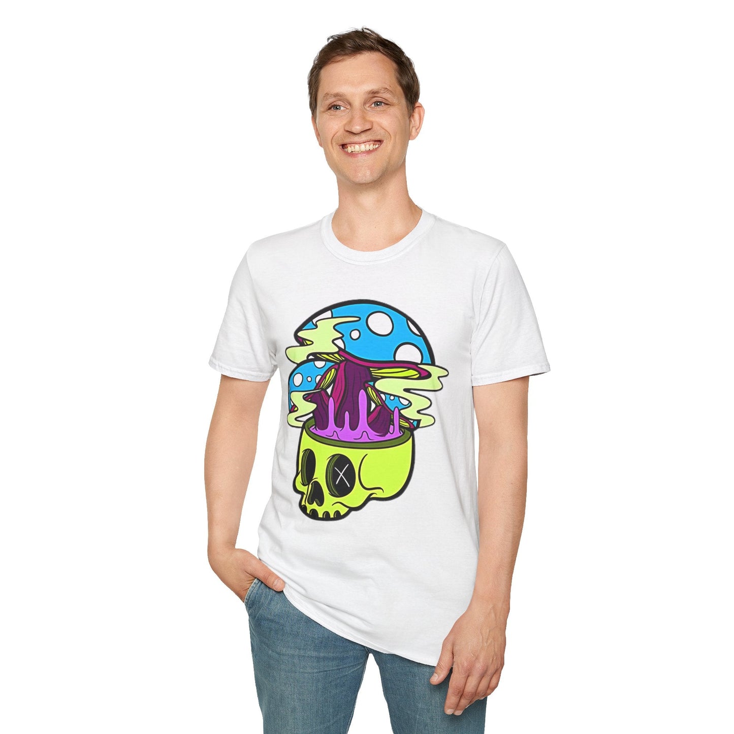 Skull Tee Shirt Unisex Skeleton Shirt With Art Design Gildan Softstyle Cotton Tee