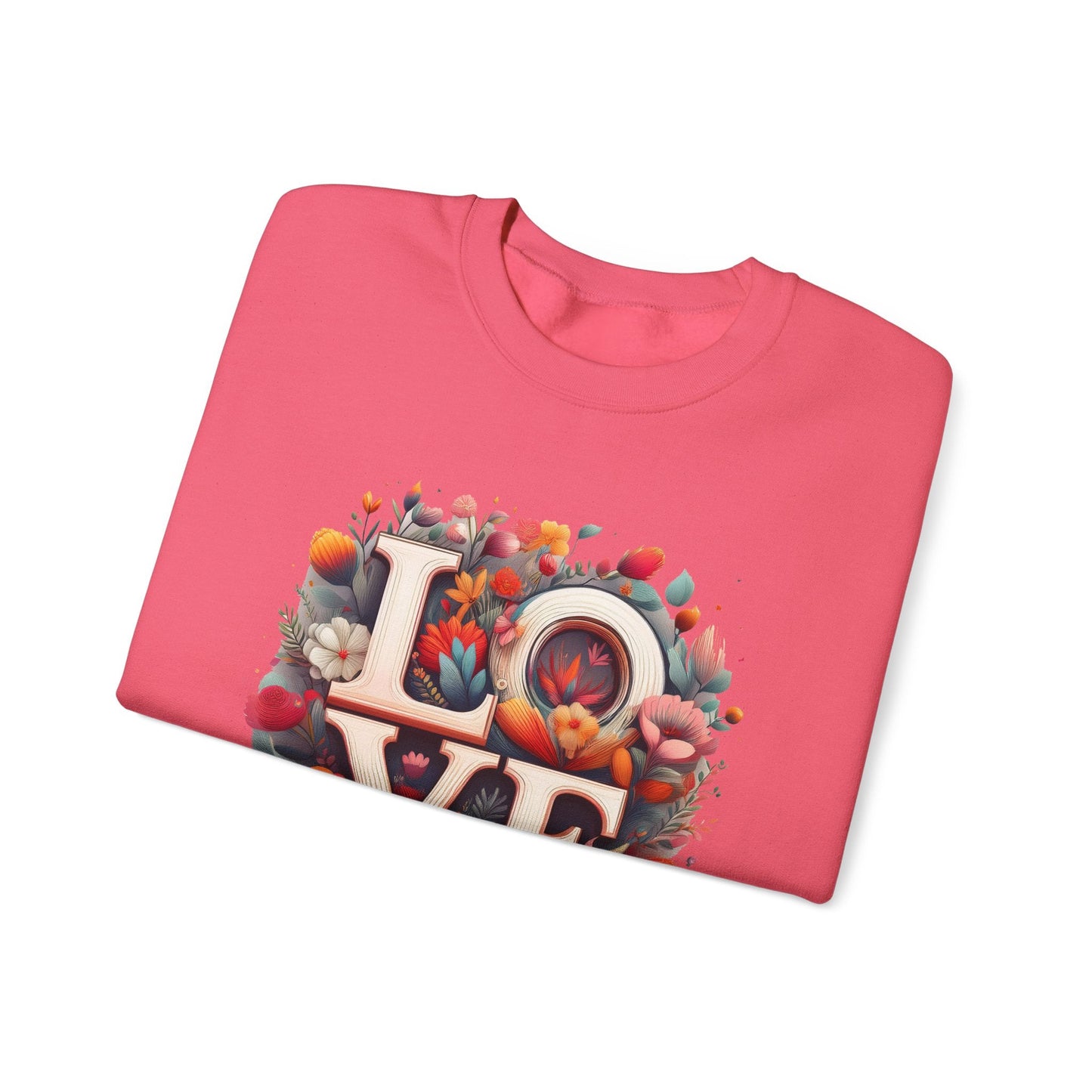 Floral Love Valentines Day Sweatshirt Unisex Crewneck Love Flower Gift Idea Cozy Everyday Wear