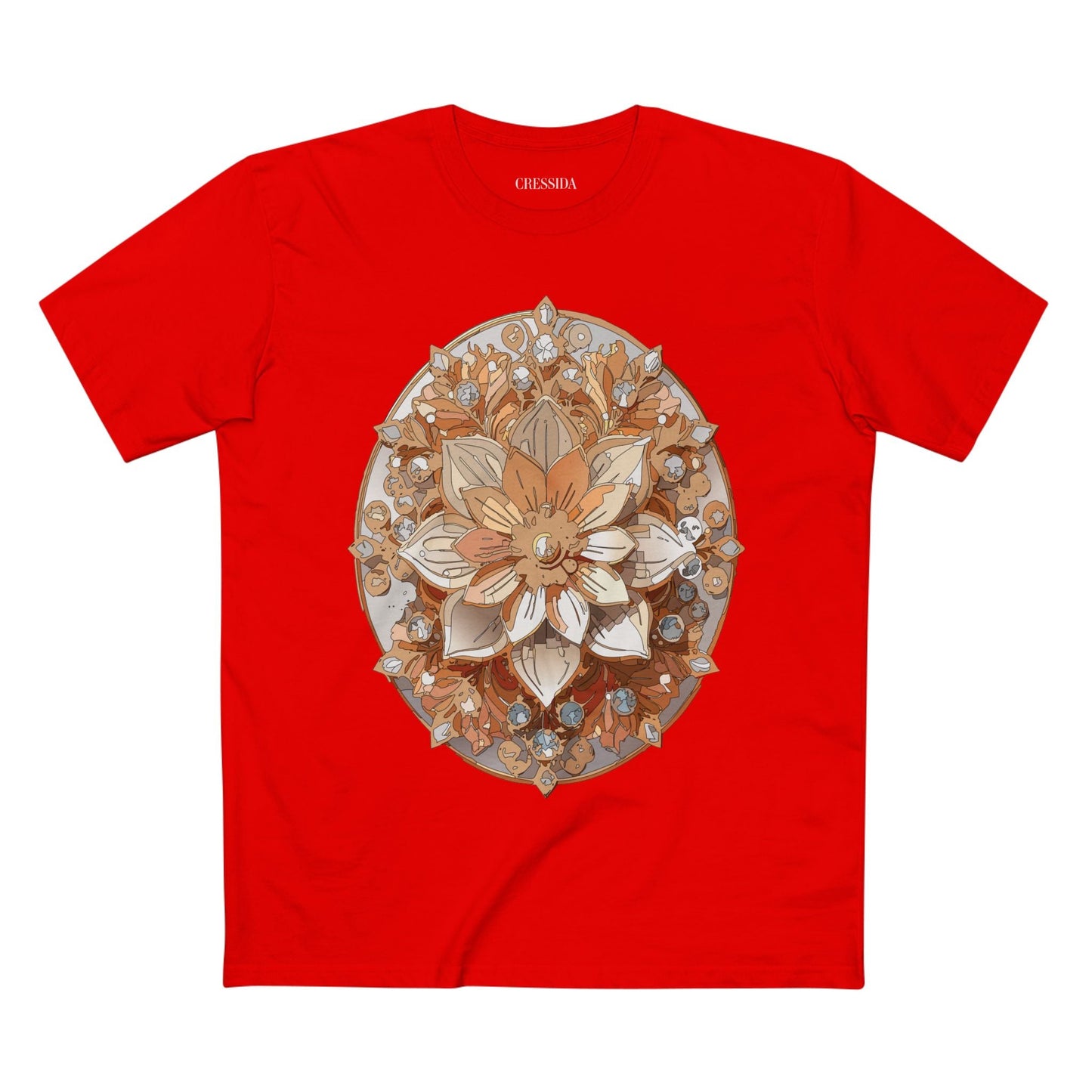 Floral Graphic T-Shirt Unisex 100 Cotton Art Design with Antique Flowers Tee 13