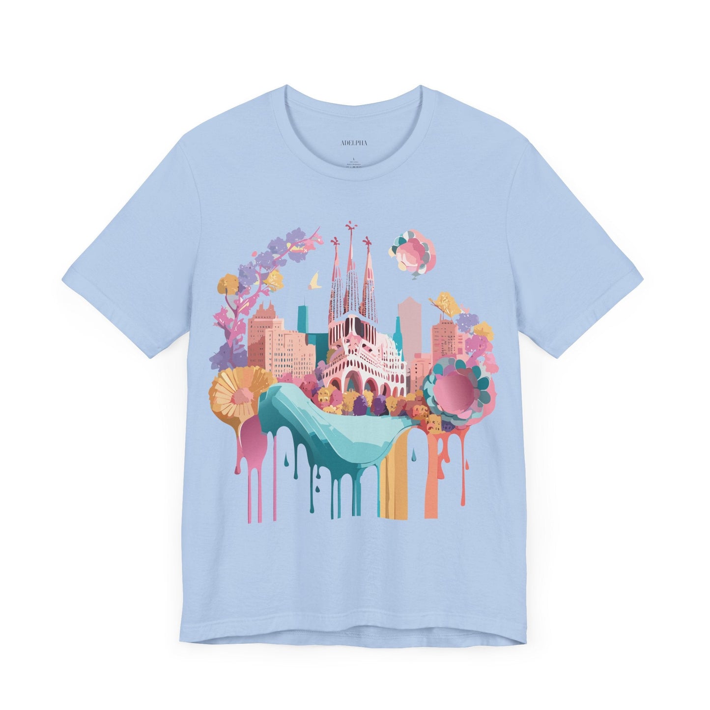 Unisex Graphic Tee Barcelona Design By Adelpha Vintage Artwork Unisex Jersey Short Sleeve Shirt