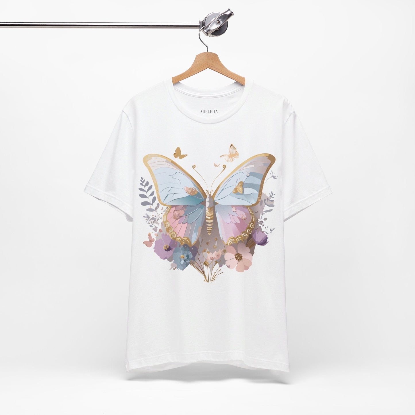 Unisex Graphic Tee Featuring Adelpha Artwork Vintage Butterfly Inspired Short Sleeve