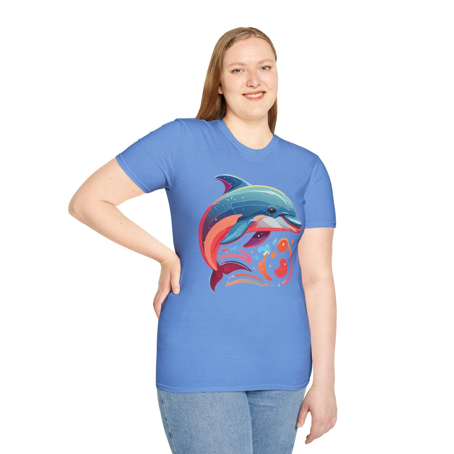 Gildan Softstyle Dolphin Shirt Unisex Short Sleeve Tee 100 Percent Ring Spun Cotton Comfortable Wear