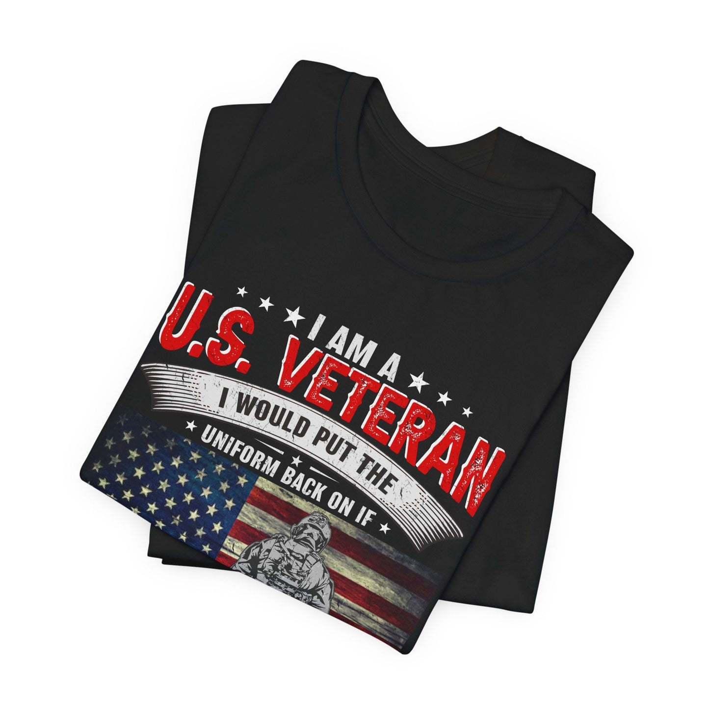 Army Veteran Patriotic Graphic Design Unisex Cotton T-Shirt v25