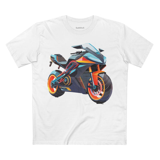 Moto Bike Graphic Unisex 100 Cotton Staple Tee 28