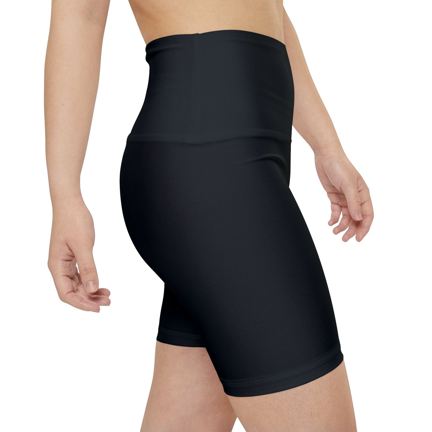 True Black High-Waist Women's Workout Shorts – Biker Bike Shorts for Gym, Running & Yoga