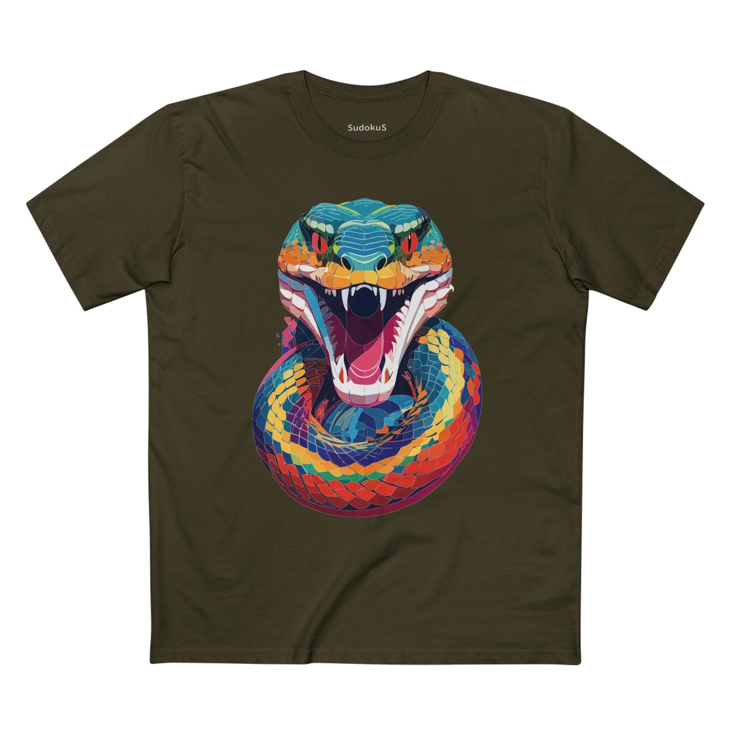 Snake Graphic Unisex 100 Cotton Staple Tee with Animal Design Artwork 3