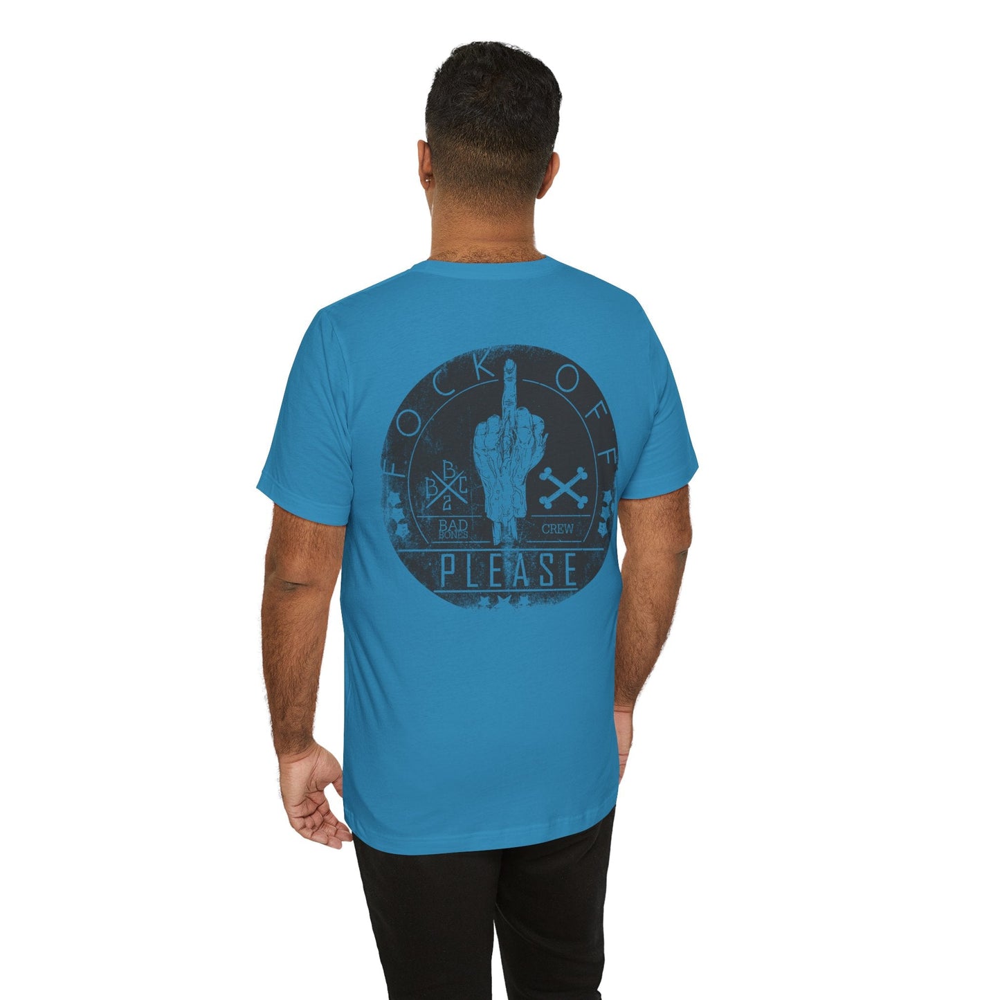 Middle Finger Skull Graphic Design Unisex Cotton T-Shirt A-11