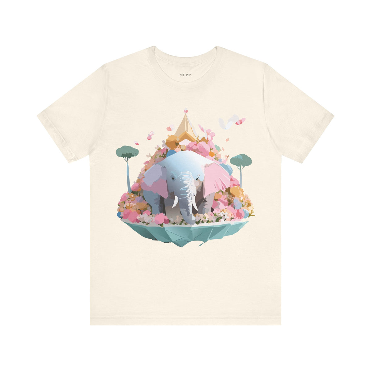 Elephant Graphic Unisex Cotton Bella+Canvas Tee with Art Animal Design d11