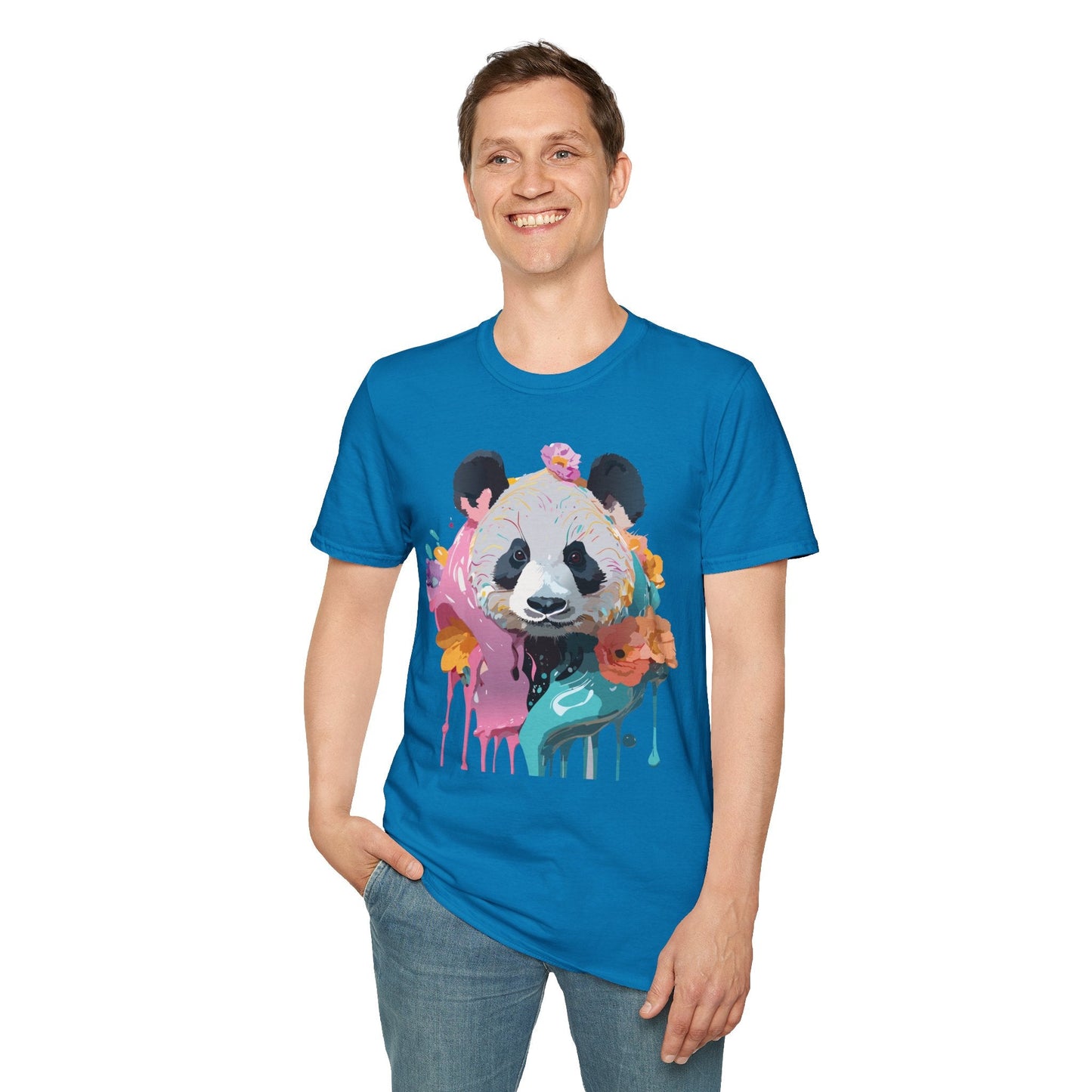 Gildan Softstyle Panda Shirt Unisex T Shirt With Panda Animal Design 100 Percent Cotton Tee