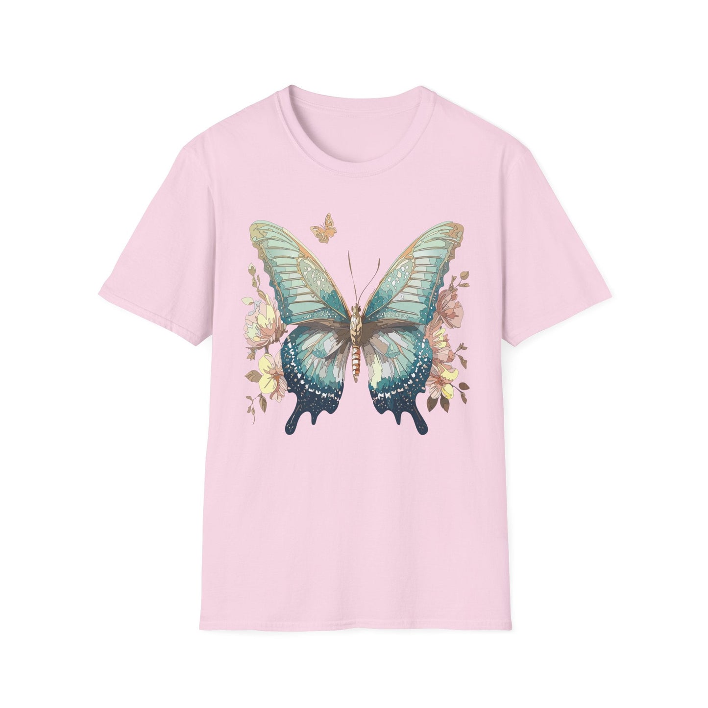 Butterfly Print Unisex T Shirt Monarch Design Softstyle 64000 Gildan Cotton Tee Quality