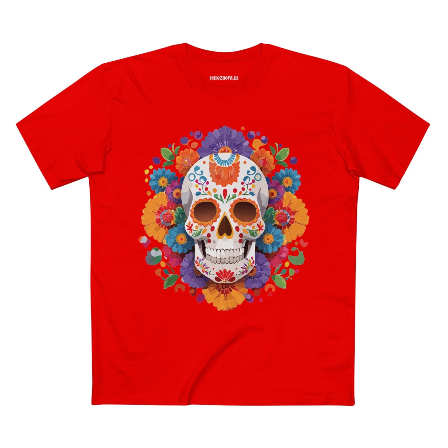 Skull Shirt Unisex Skeleton Tee Premium Cotton Art Design Original By Retro2Nova Artwork