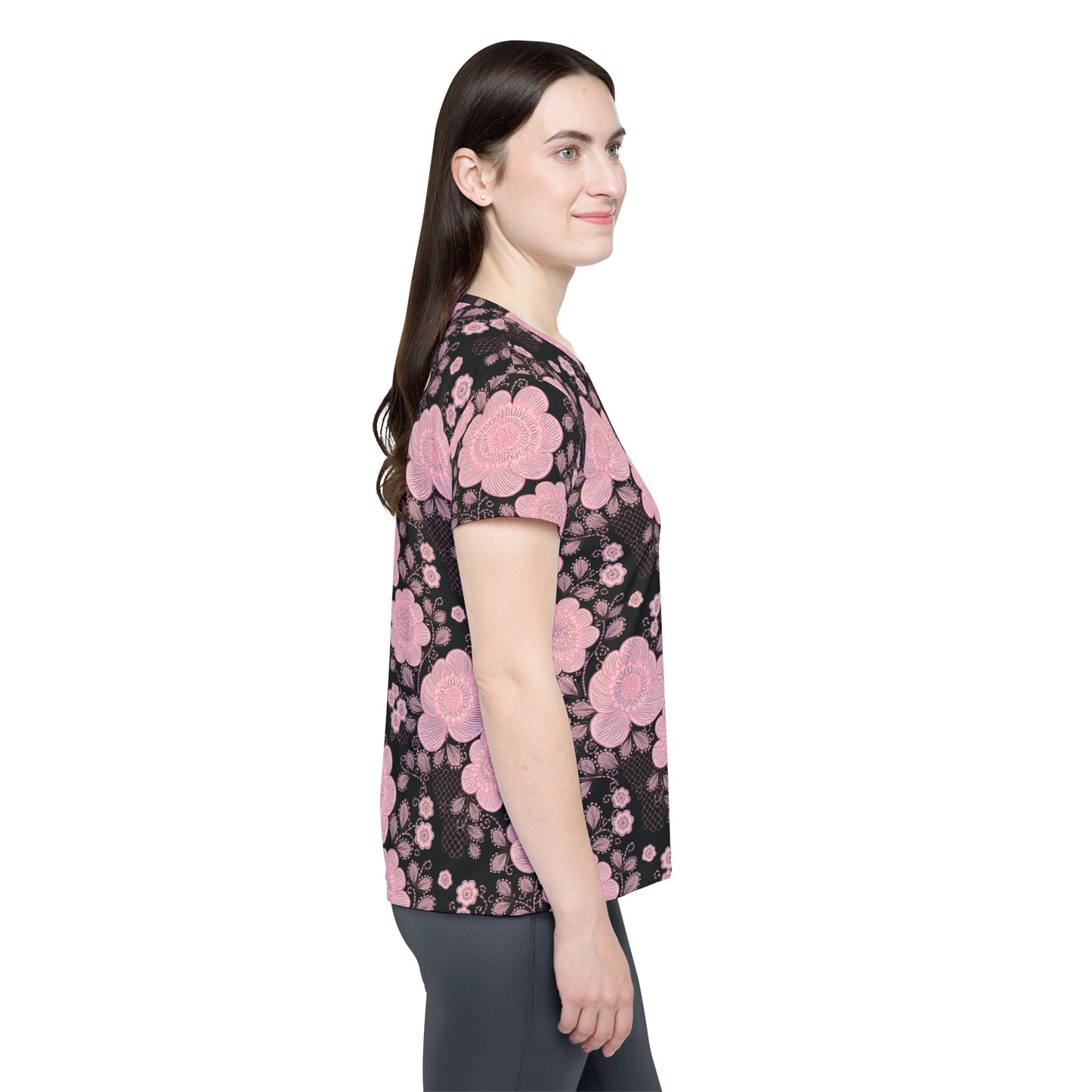 Lace Print Poly Shirt, Poly Shirt with Lace Print, Lace Shirt 64