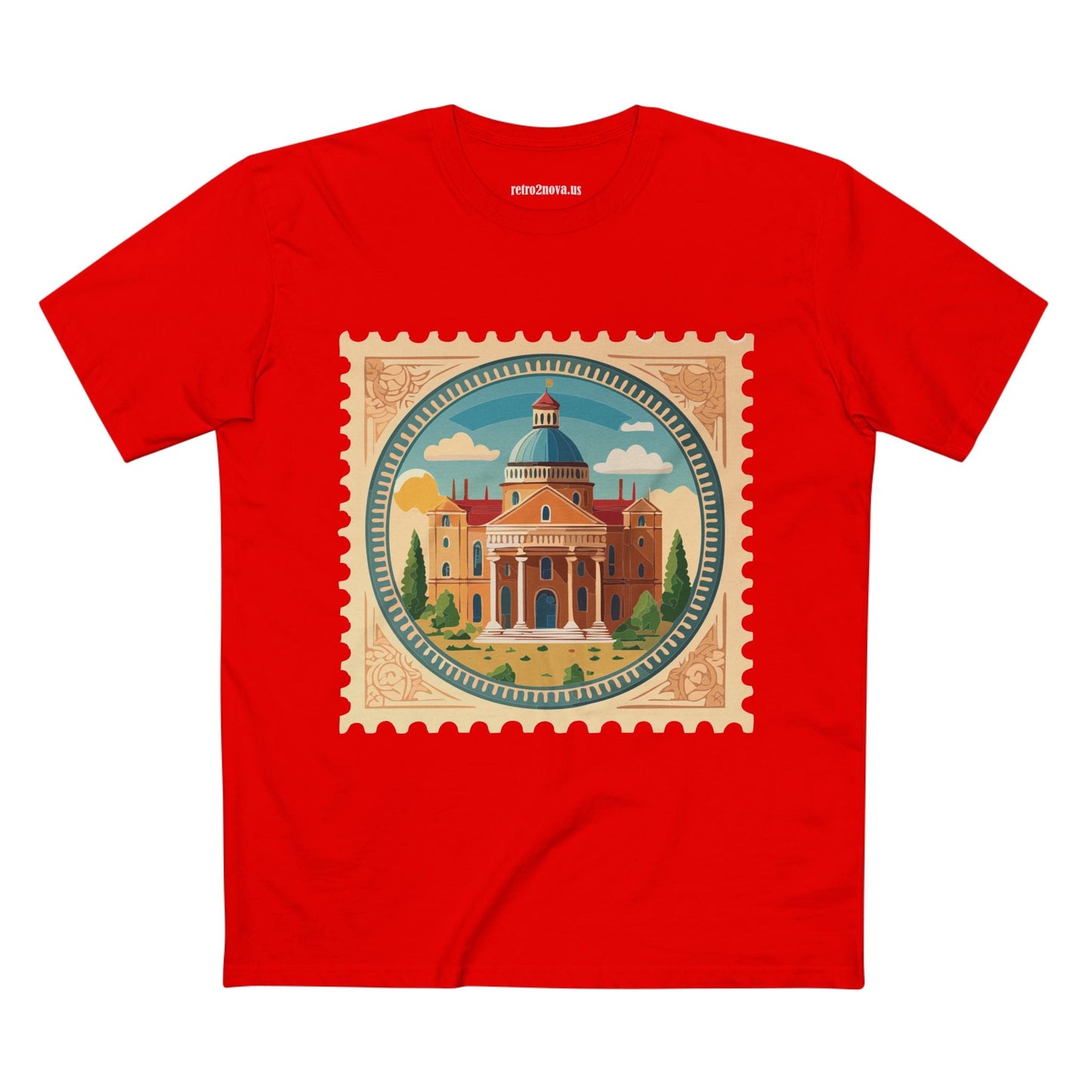 Stamp Shirt Postage Stamp Art Tee Unisex Premium Cotton Retro2Nova Original Art Design