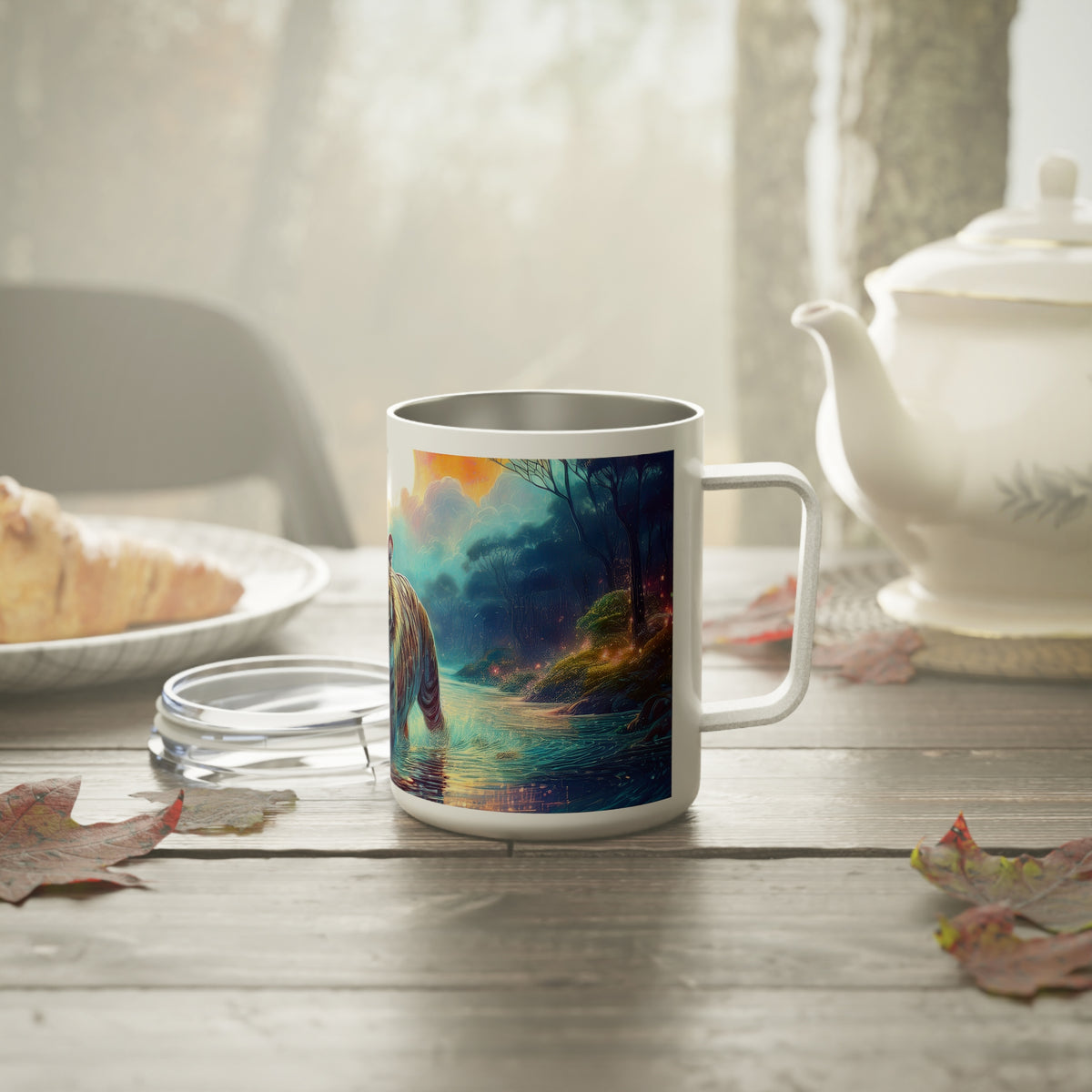 19 Art Design Insulated Coffee Mug Clear Lid 10oz Insulated Coffee Mug 10oz