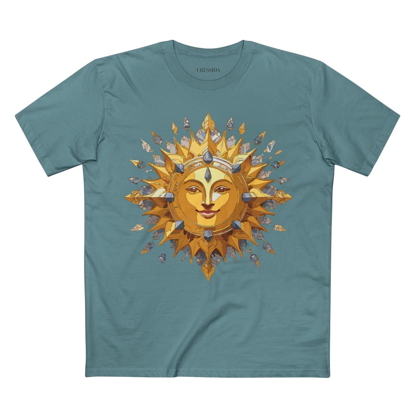 Gold Sun Graphic Unisex 100 Cotton T-Shirt with Golden Art Design 11