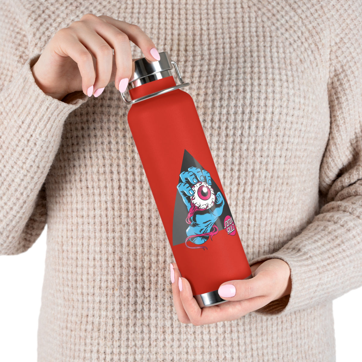 22oz Copper Insulated Water Bottle with Cartoon Design - CV61