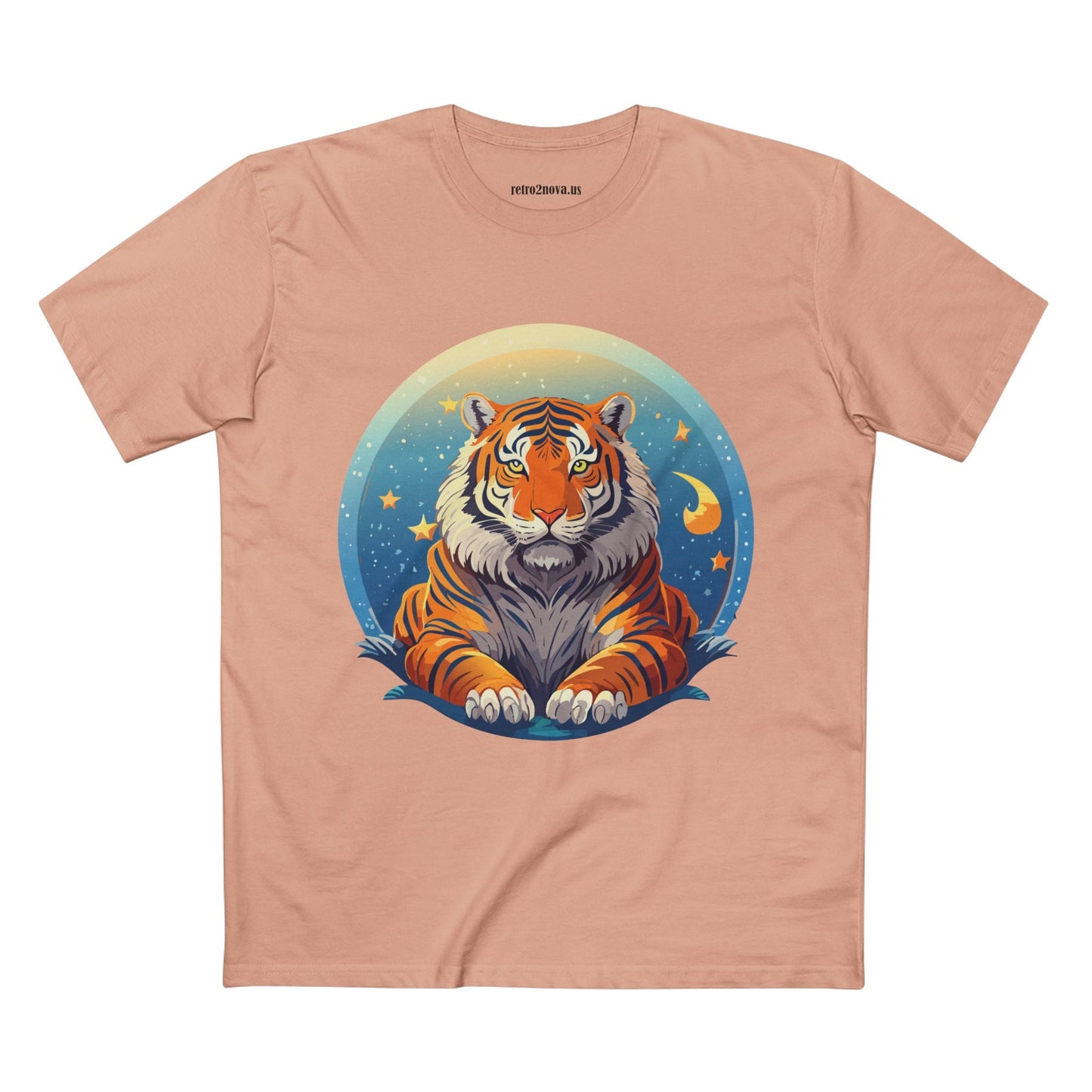 Tiger Animal Shirt Unisex Premium Cotton Tee With Original Art Design By Retro2Nova Soft Comfortable Everyday Wear