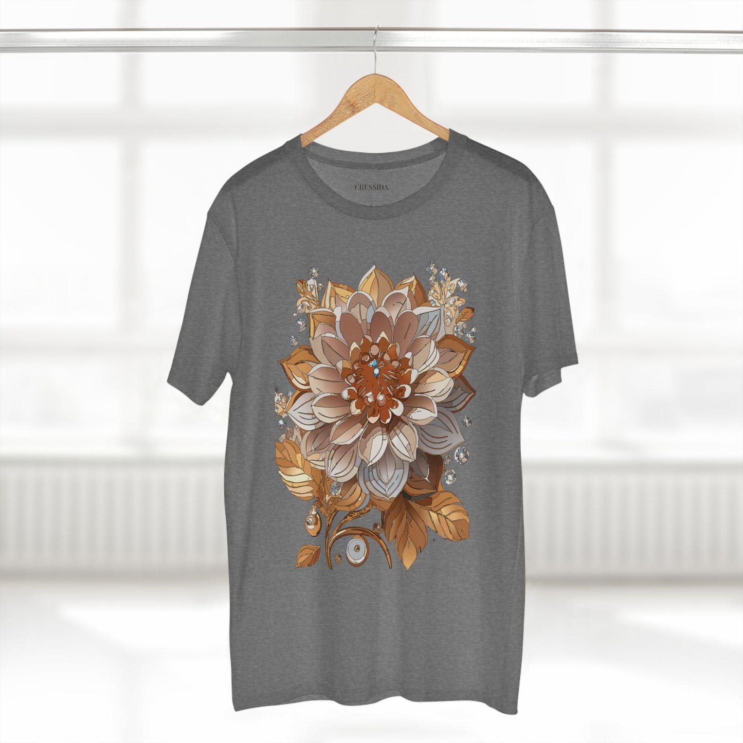 Floral Graphic T-Shirt Unisex 100 Cotton Art Design with Antique Flowers Tee 1