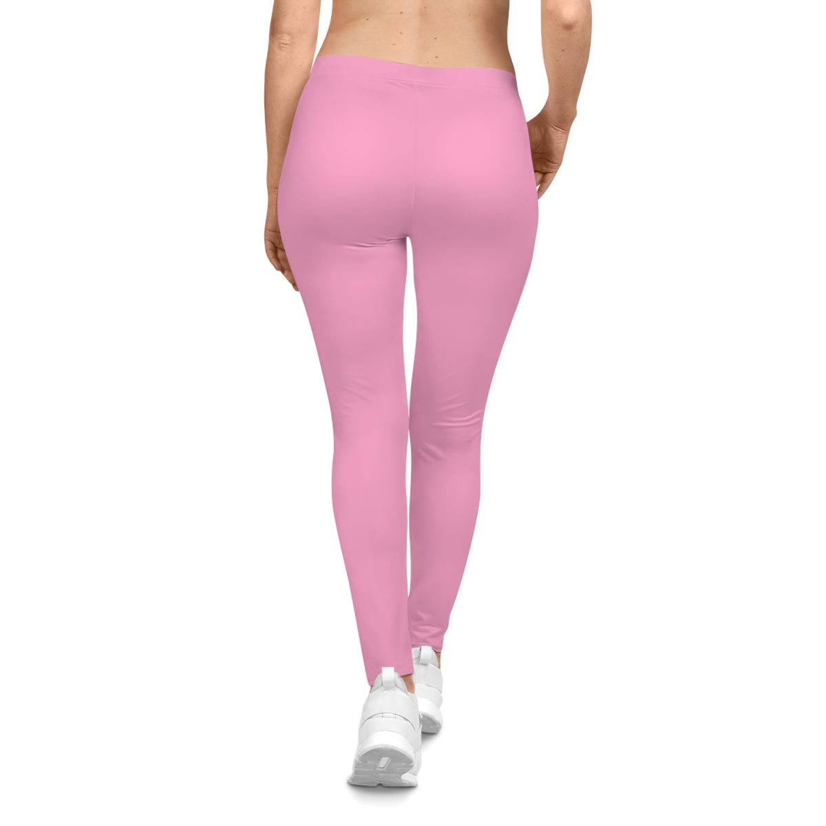 Doll Pink Color Women's Poly-Span Casual Leggings XS-2XL