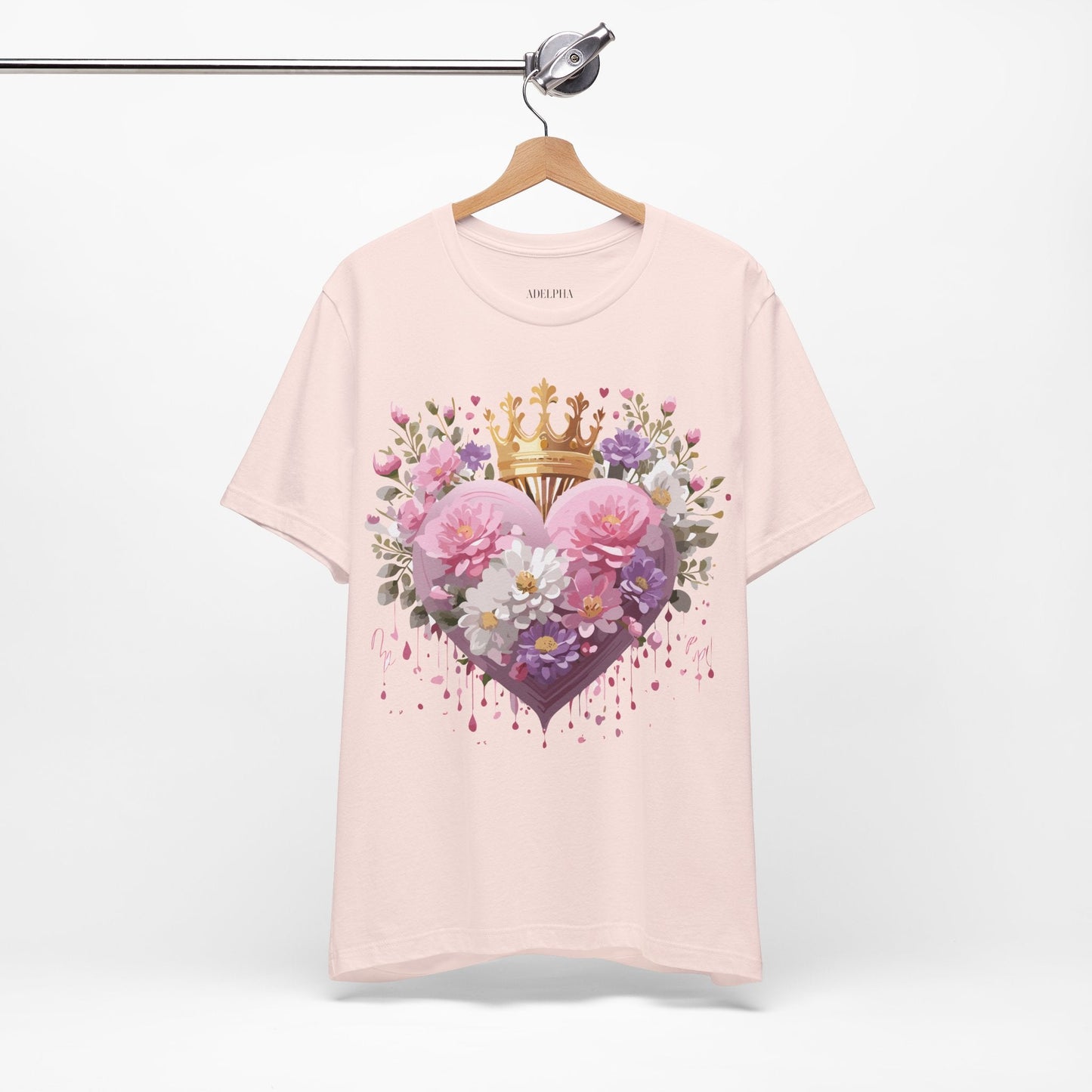 Valentine Day Graphic Unisex 100 Cotton Vintage Artwork with Love and Flower Design Tee 2