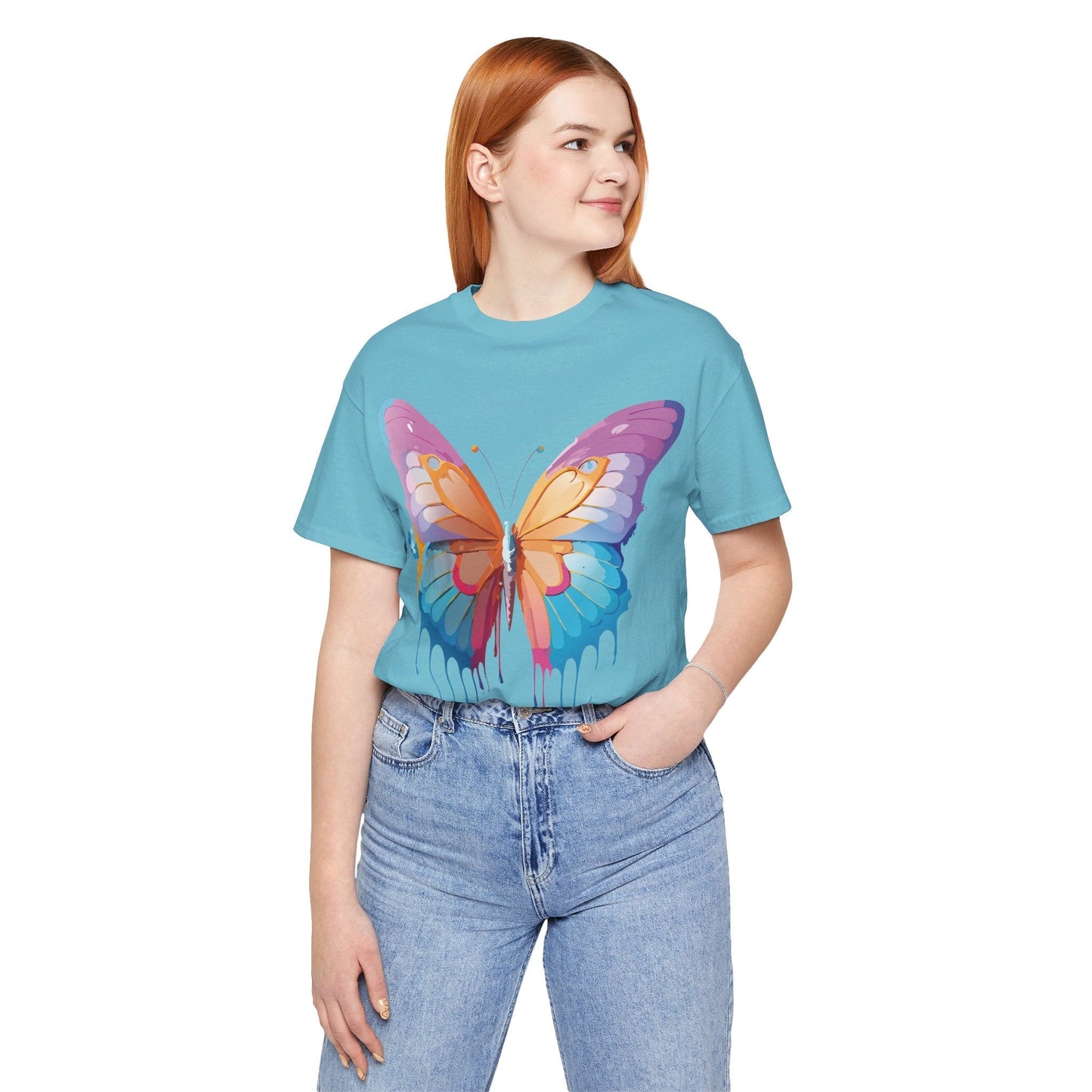 Butterfly Graphic Unisex 100 Cotton Lightweight Vintage Design Jersey Tee 91