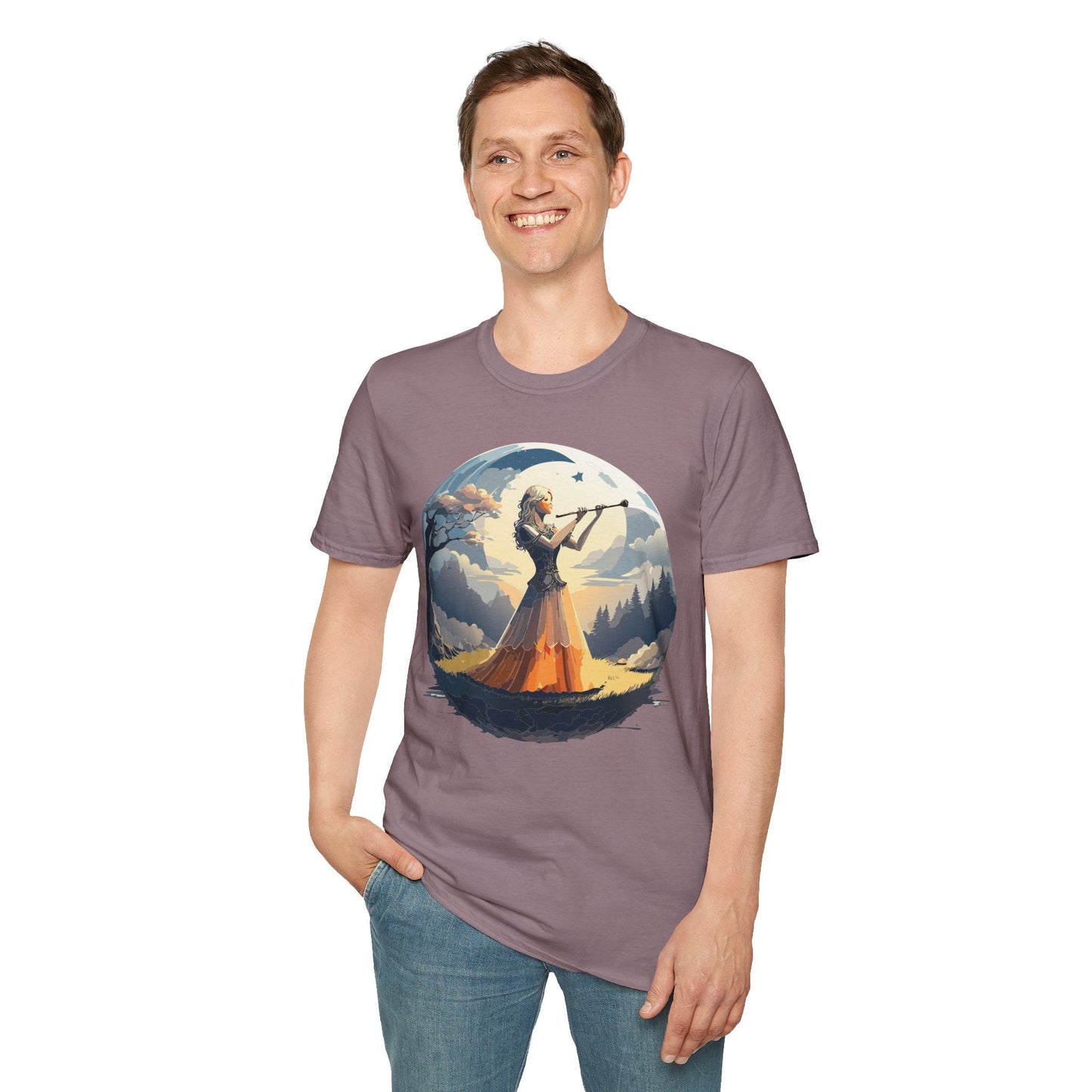 Unisex Softstyle Graphic T Shirt 100 Percent Ring Spun Cotton Art Design Tee For Women