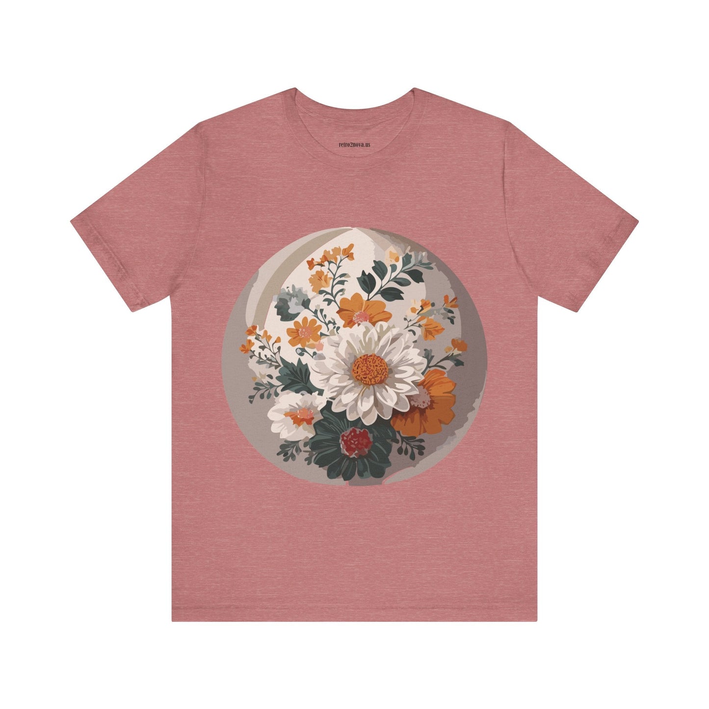 Retro2Nova Floral Shirt Unisex Jersey Short Sleeve Tee From Flowers Collection Free Shipping