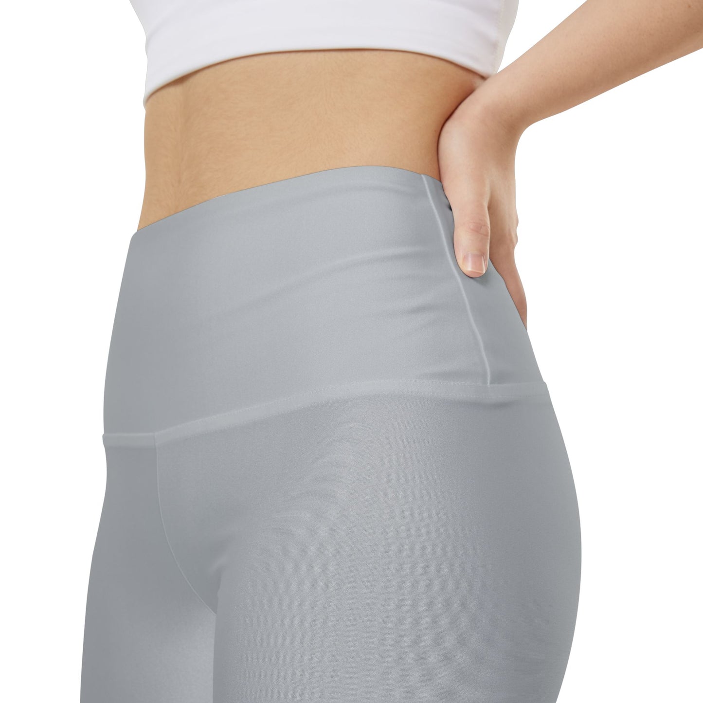 Silver Mist Women's Workout Shorts - High-Waist Bike Shorts for Gym, Yoga & Everyday Activewear