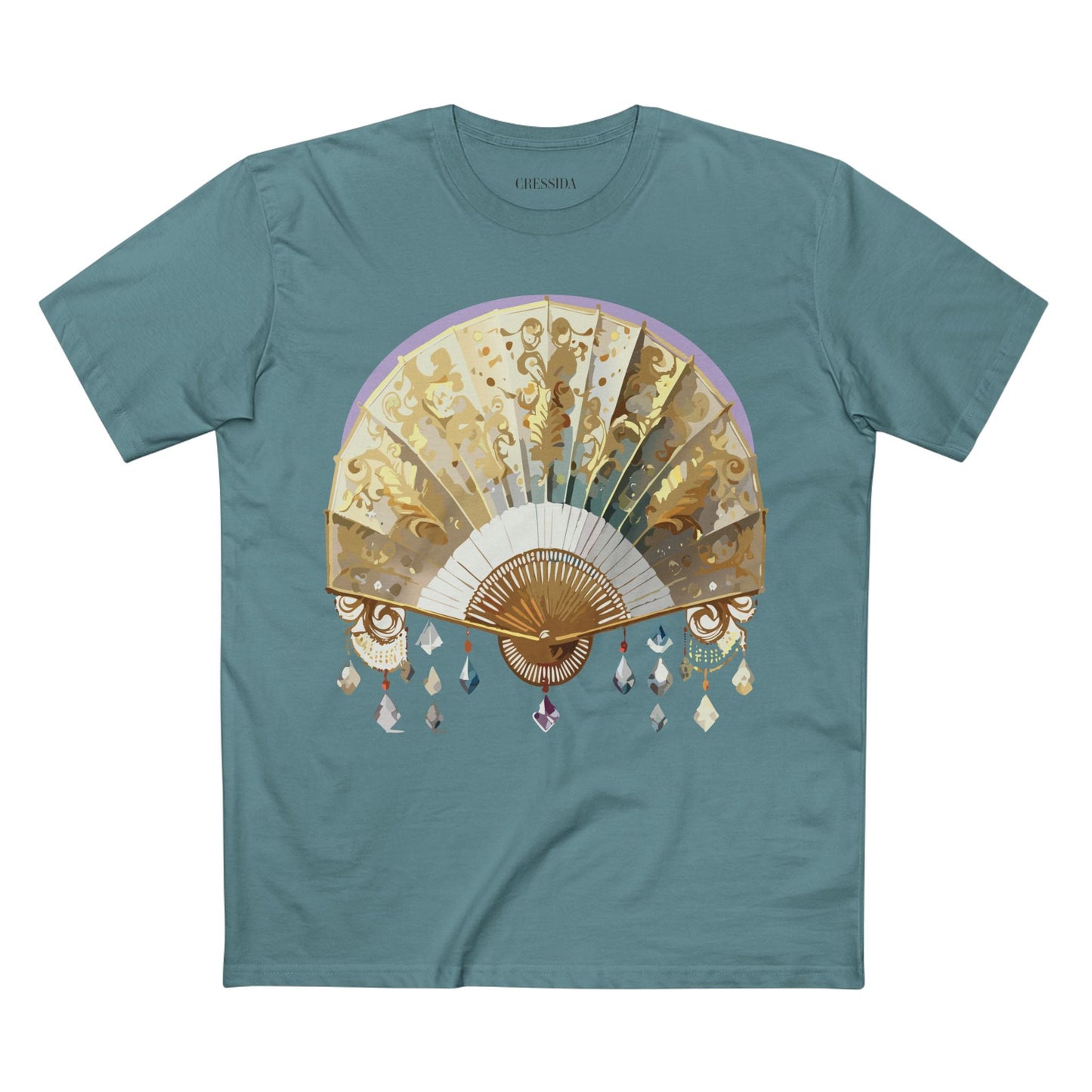Antique Fan Graphic Design T-Shirt Unisex 100 Cotton Floral Carnival Artwork Tee 28