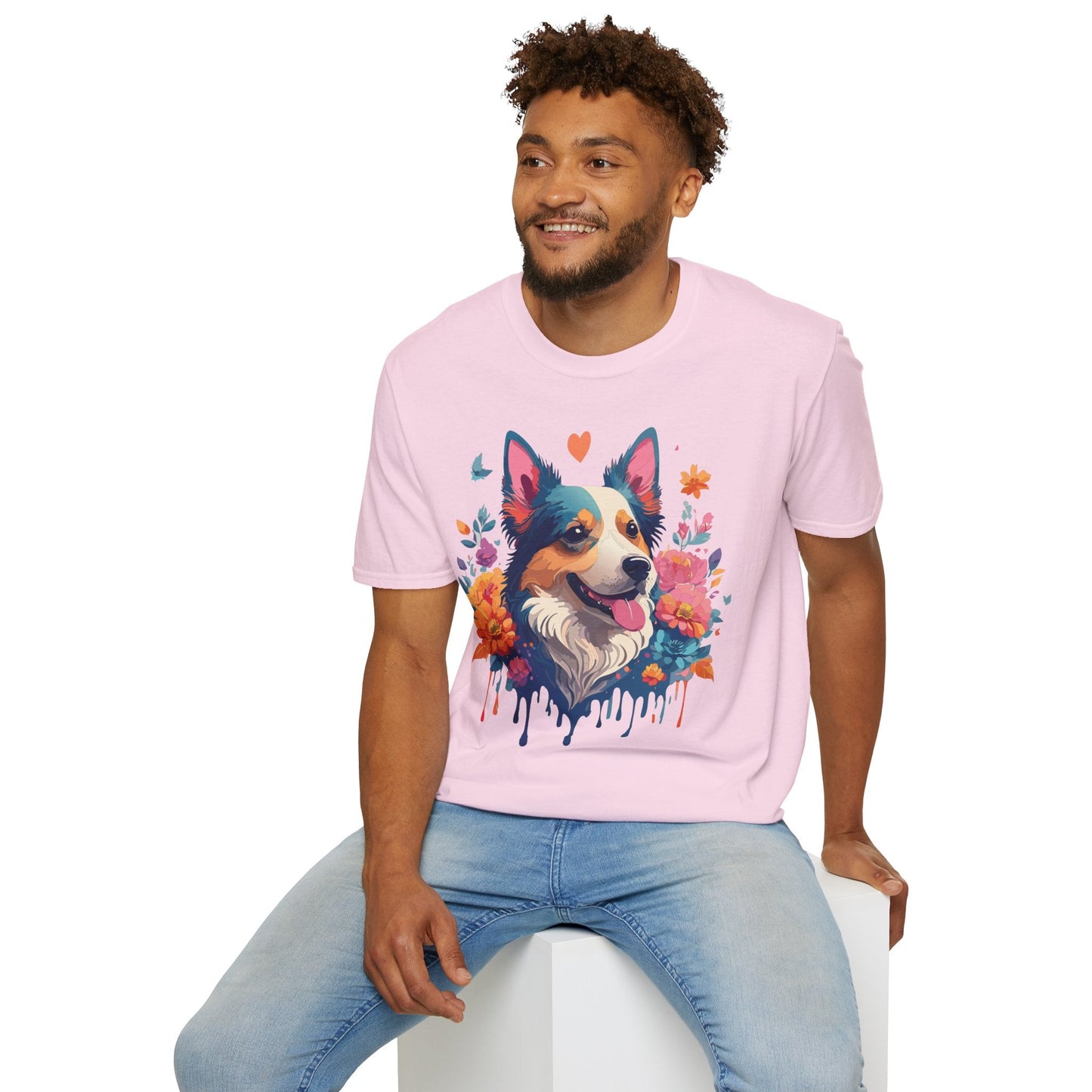 Animal Print Dog Shirt Unisex Softstyle Cotton Tee For Pet Lovers