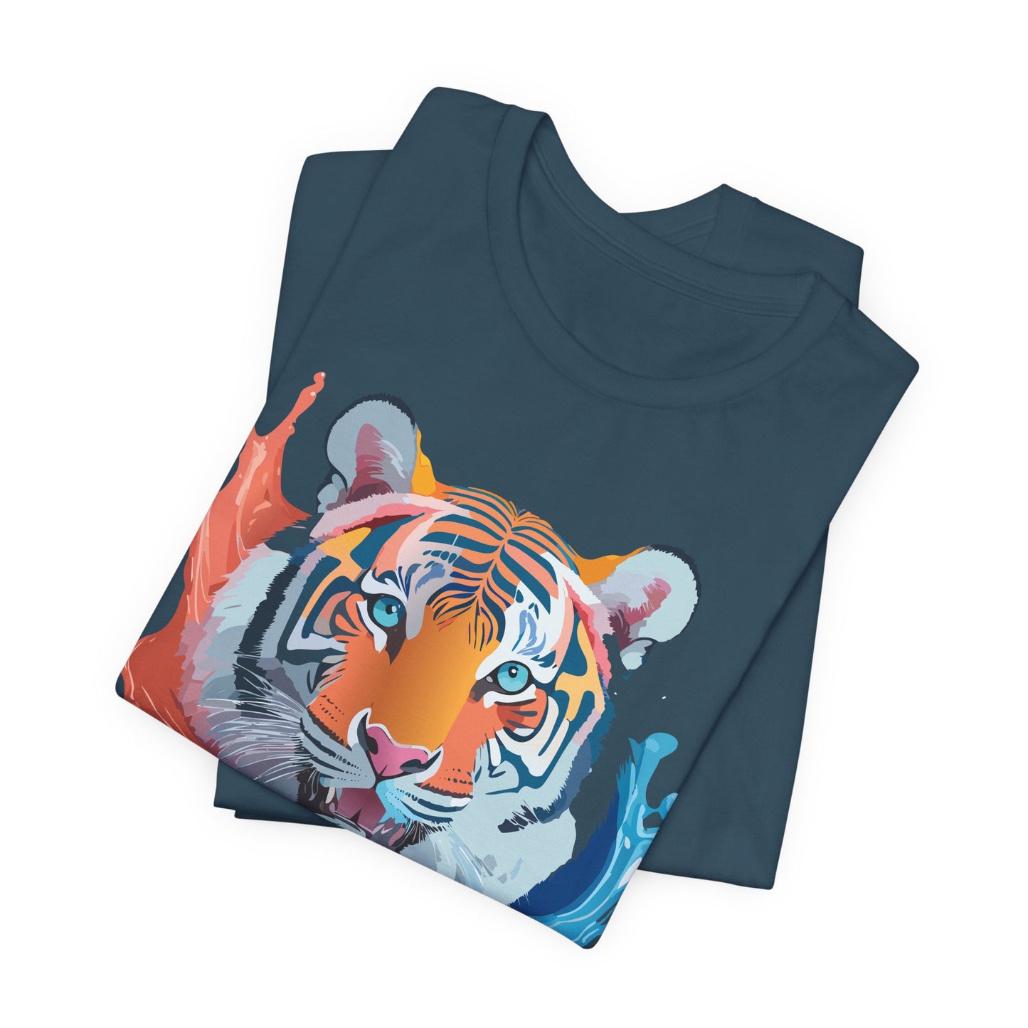 Unisex Tiger Tee, Animal Shirt, Tee Shirt with Tiger, Art T-Shirt, Animal Tees, Big Cat Shirt, Art Design T-Shirt 5