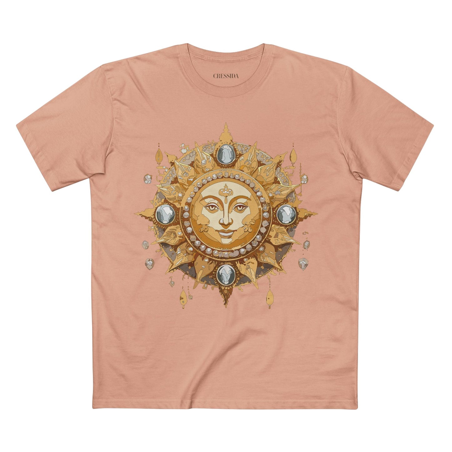 Gold Sun Graphic Unisex 100 Cotton T-Shirt with Golden Art Design 8