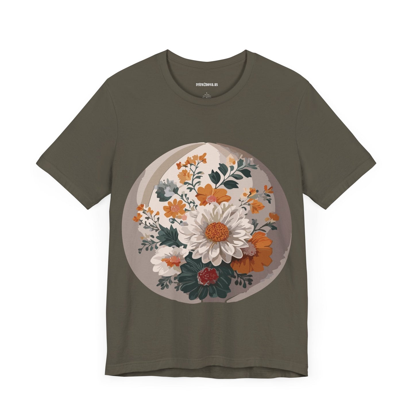 Retro2Nova Floral Shirt Unisex Jersey Short Sleeve Tee From Flowers Collection Free Shipping