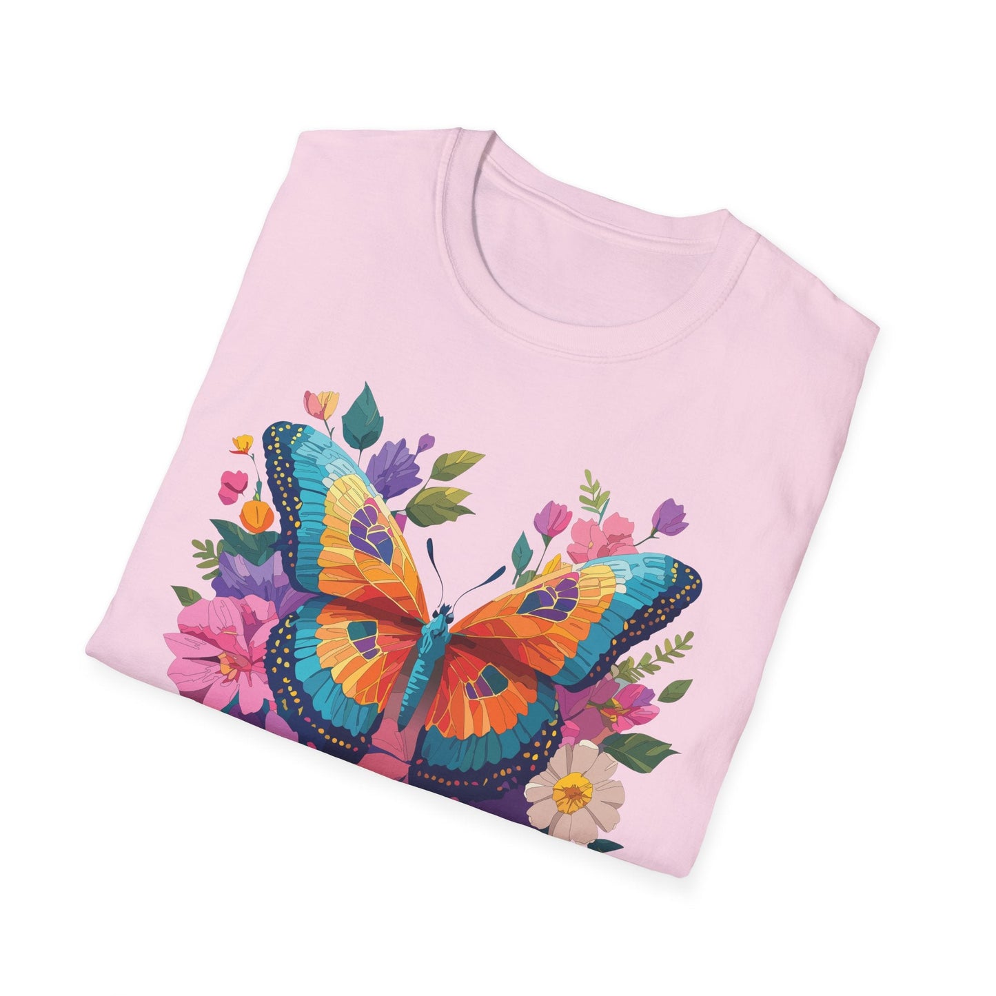 Butterfly Themed Unisex Softstyle T Shirt 100 Cotton Monarch Design Tee Gildan 64000