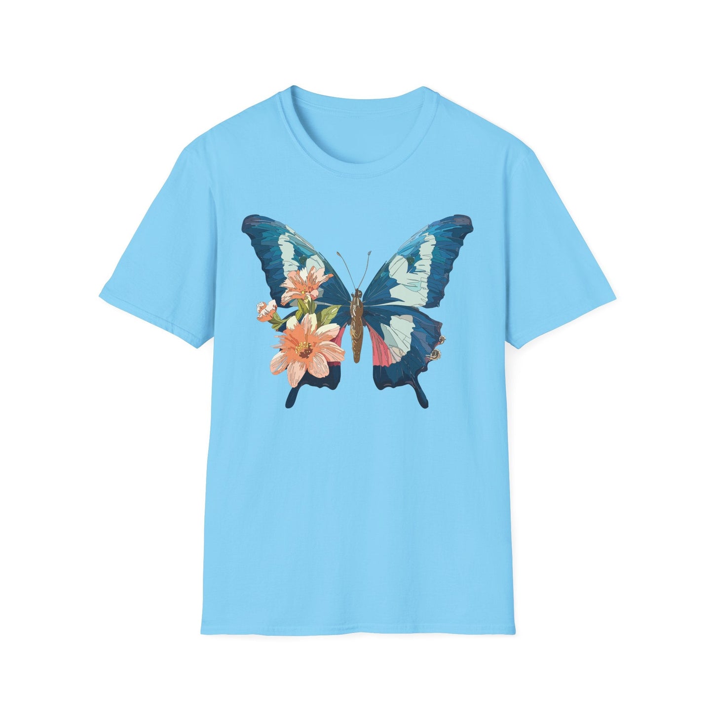 Butterfly Themed Unisex T Shirt Monarch Design Softstyle 64000 100 Cotton Tee For Everyday Comfort
