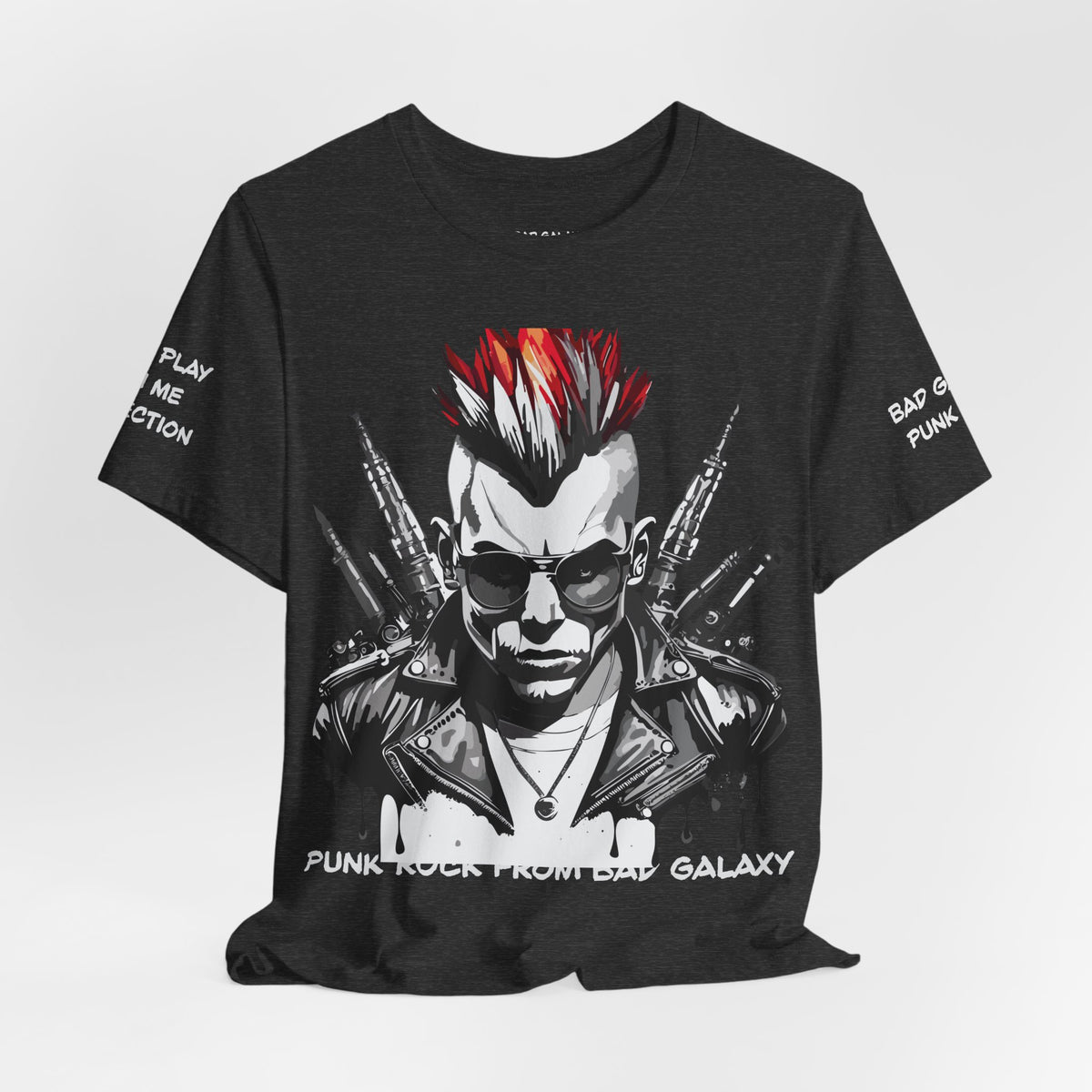 Punk Rock Graphic Unisex Cotton Bella+Canvas Tee with Art Design b27