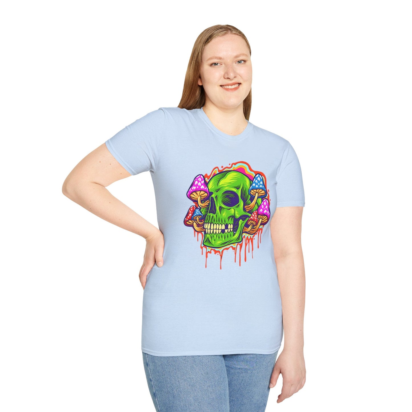 Skull Tee Shirt Unisex Skeleton Shirt With Skull Design Gildan Softstyle 64000 Cotton Tee