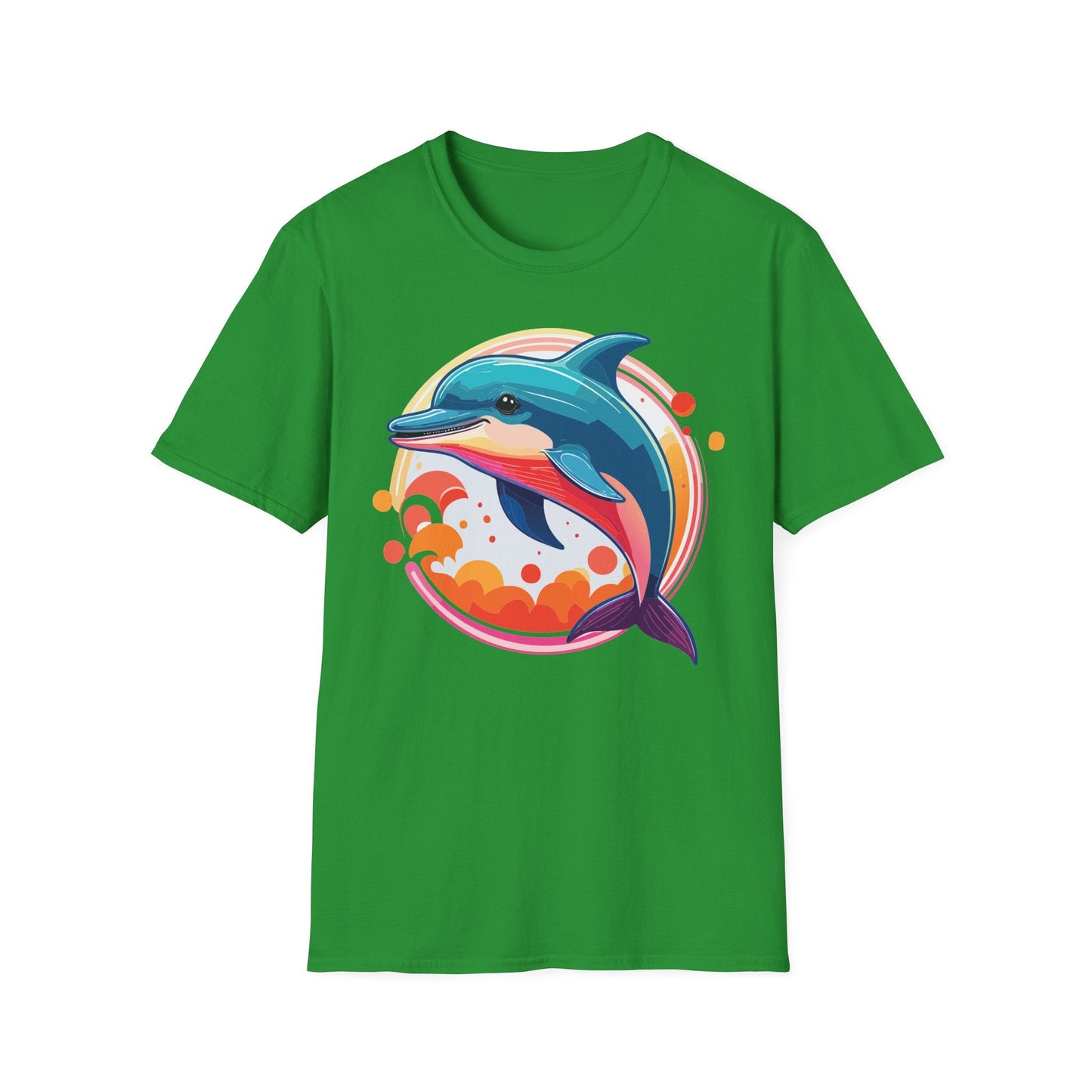 Dolphin Shirt Unisex Softstyle Tee Short Sleeve 100 Percent Ring Spun Cotton Gildan 64000